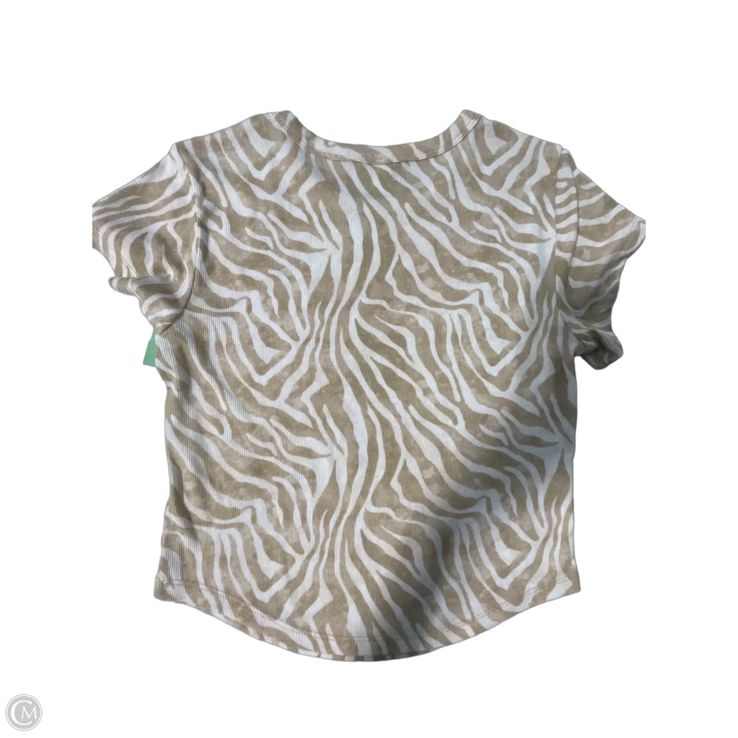 Top Short Sleeve By Old Navy In Tan & White, Size: M