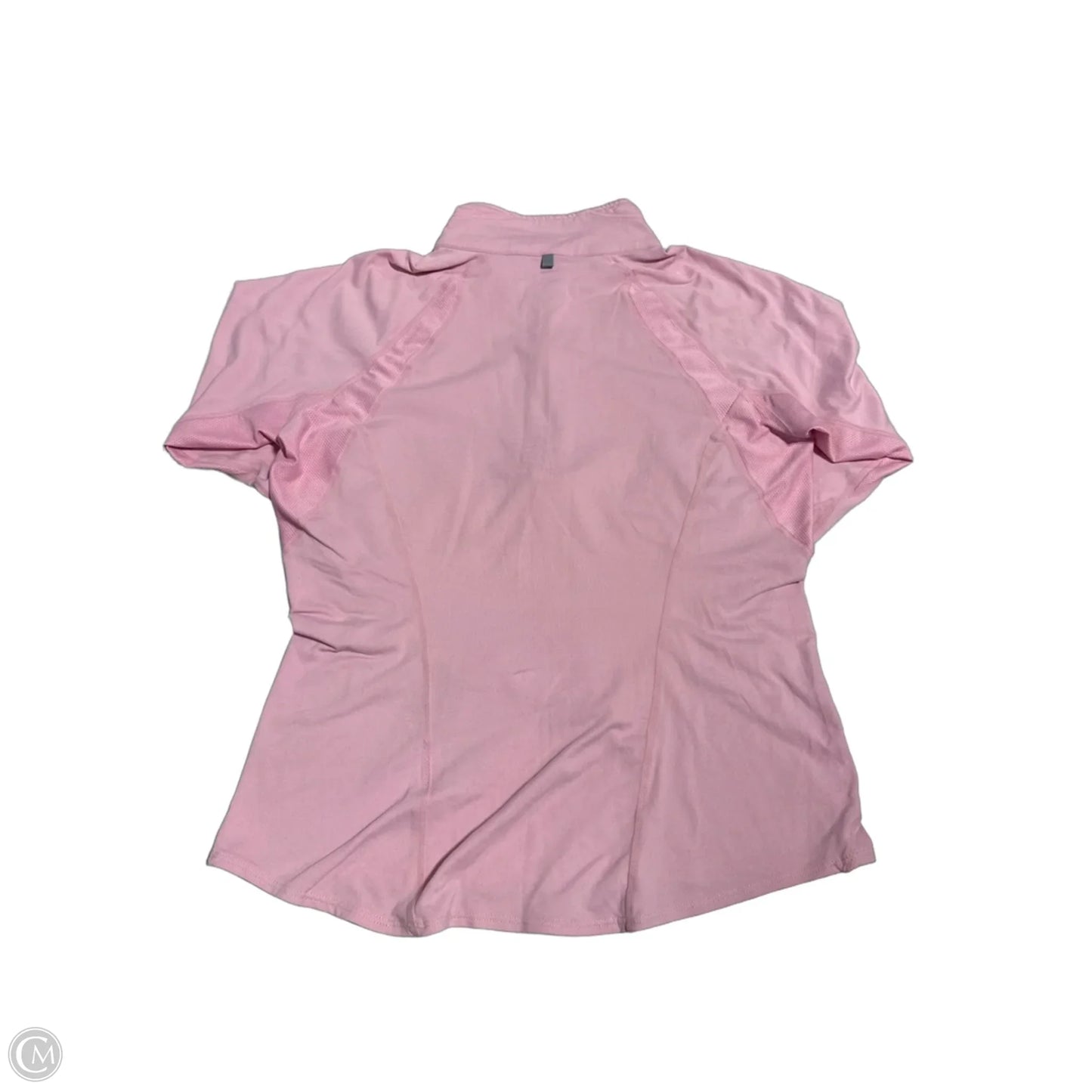 Athletic Top Long Sleeve Collar By Nike In Pink, Size: M