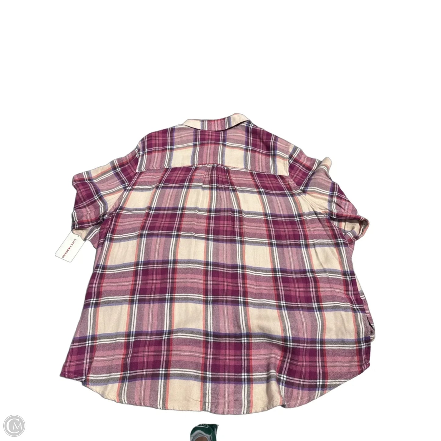 Top Long Sleeve By Lucky Brand In Plaid Pattern, Size: M