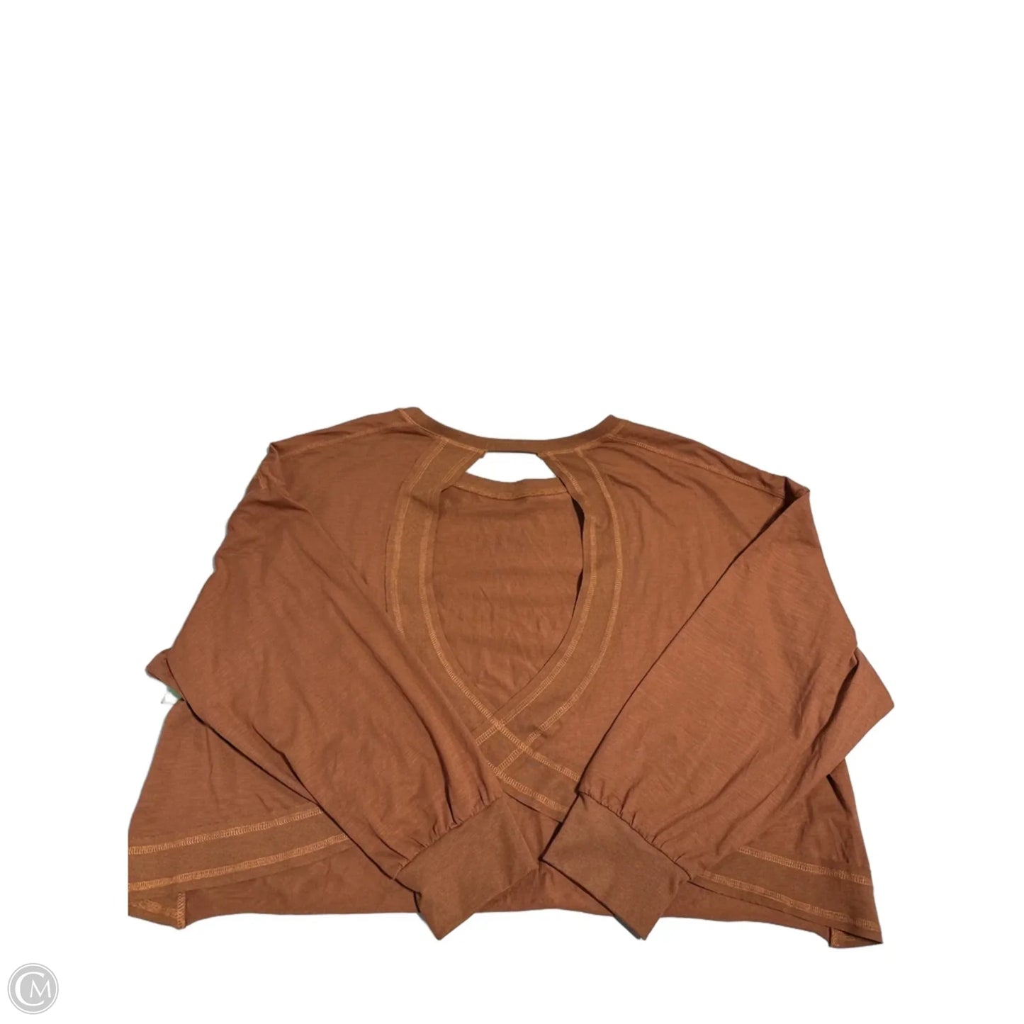 Top Long Sleeve By Cme In Brown, Size: 2x