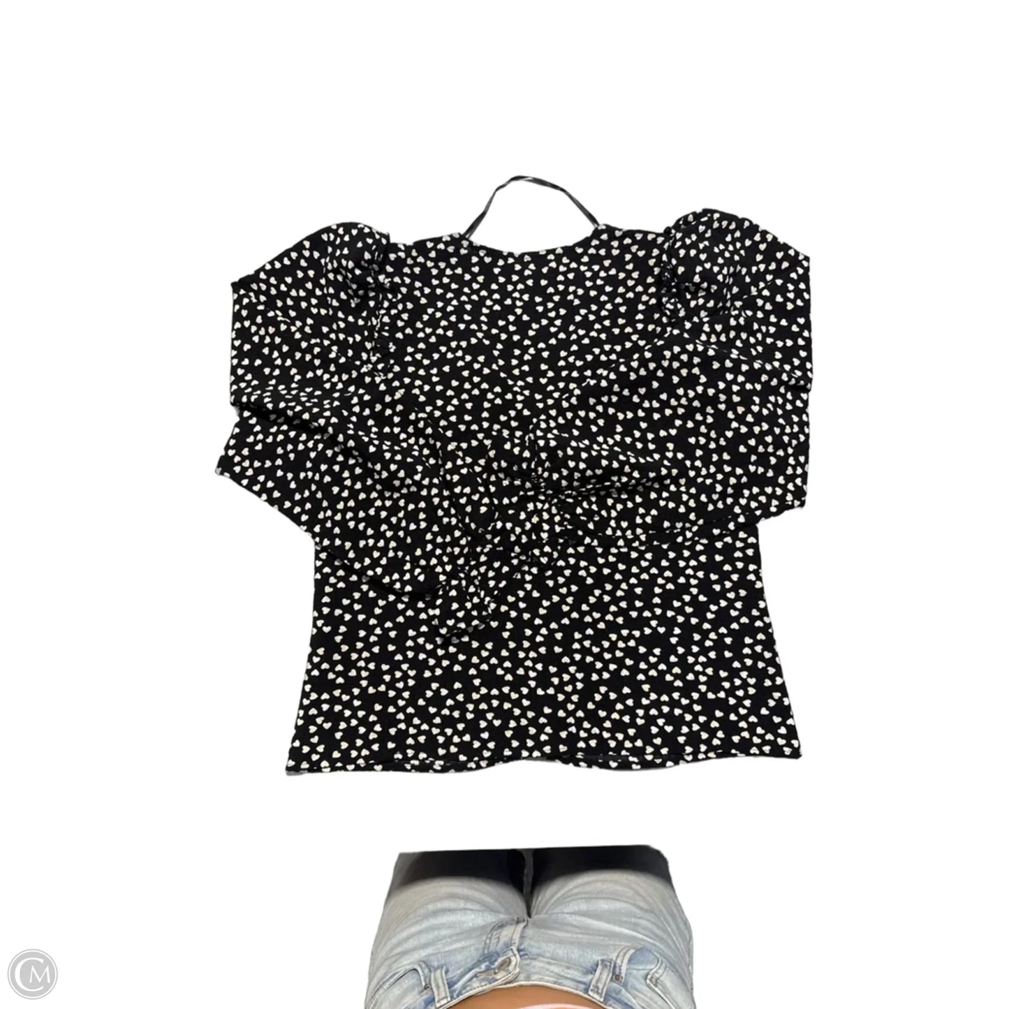 Top Long Sleeve By Vero Moda In Black & White, Size: M