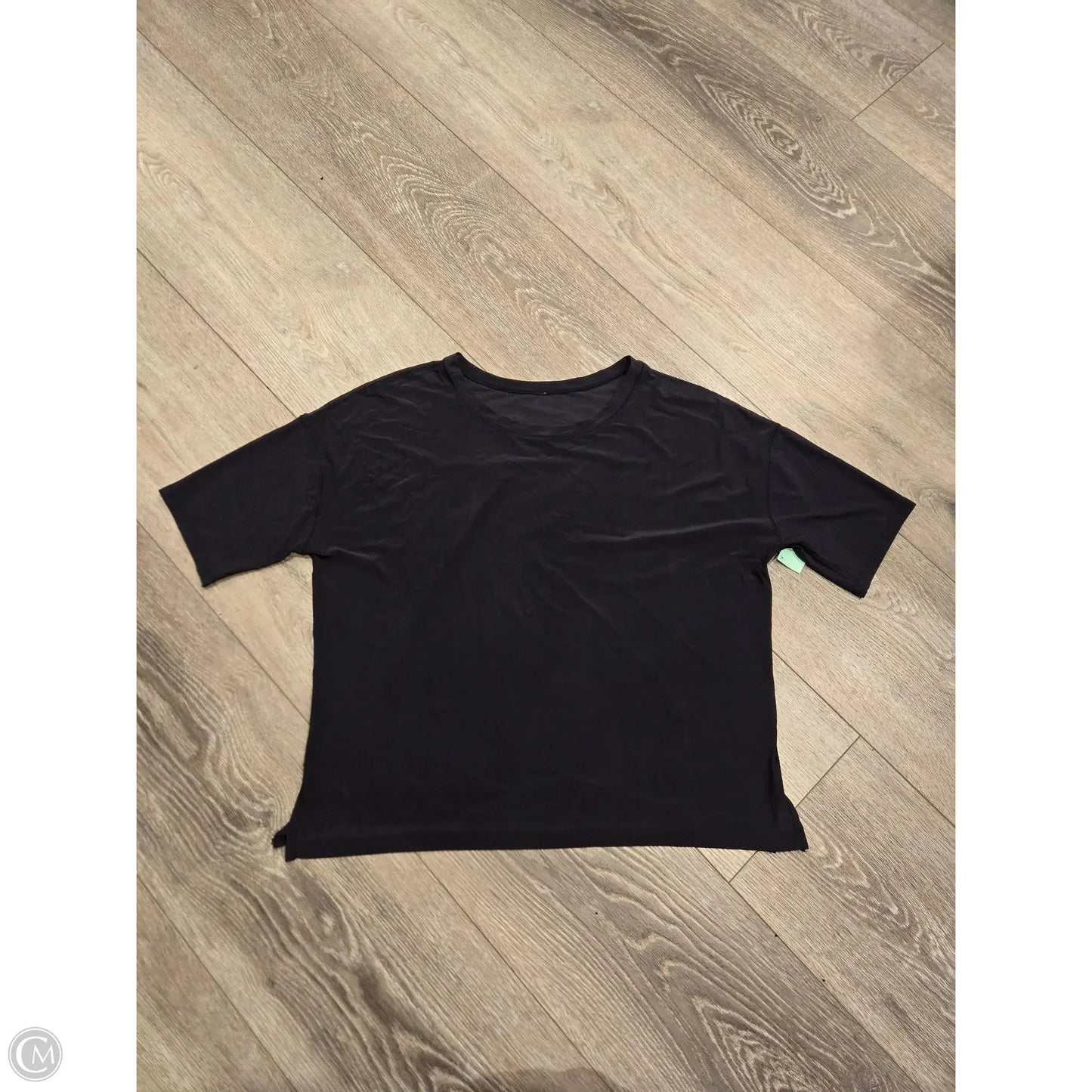 Athletic Top Short Sleeve By Lululemon In Black, Size: Xxl