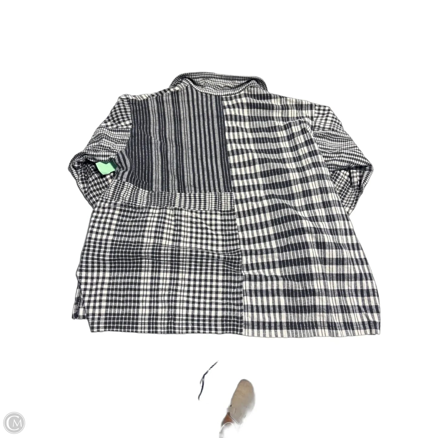 Top Long Sleeve By Cmc In Black & Cream, Size: L