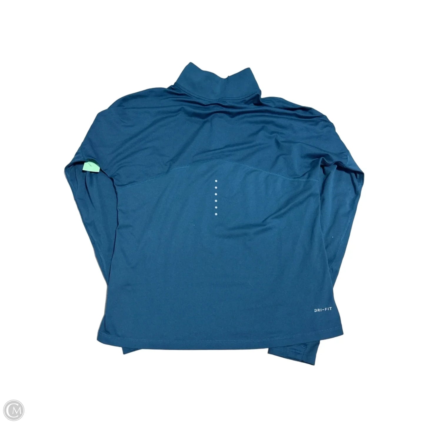 Athletic Top Long Sleeve Collar By Nike In Blue, Size: S
