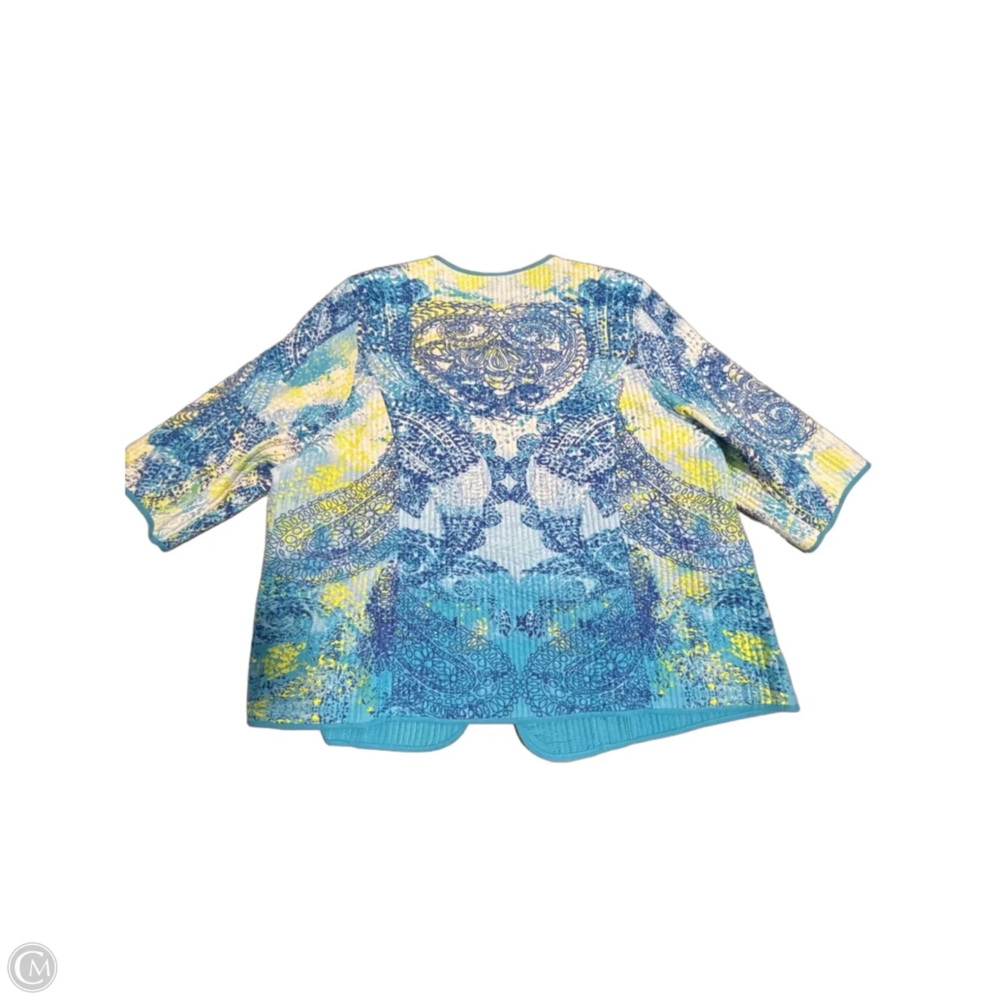 Top 3/4 Sleeve By Maggie Barnes In Blue, Size: 3x
