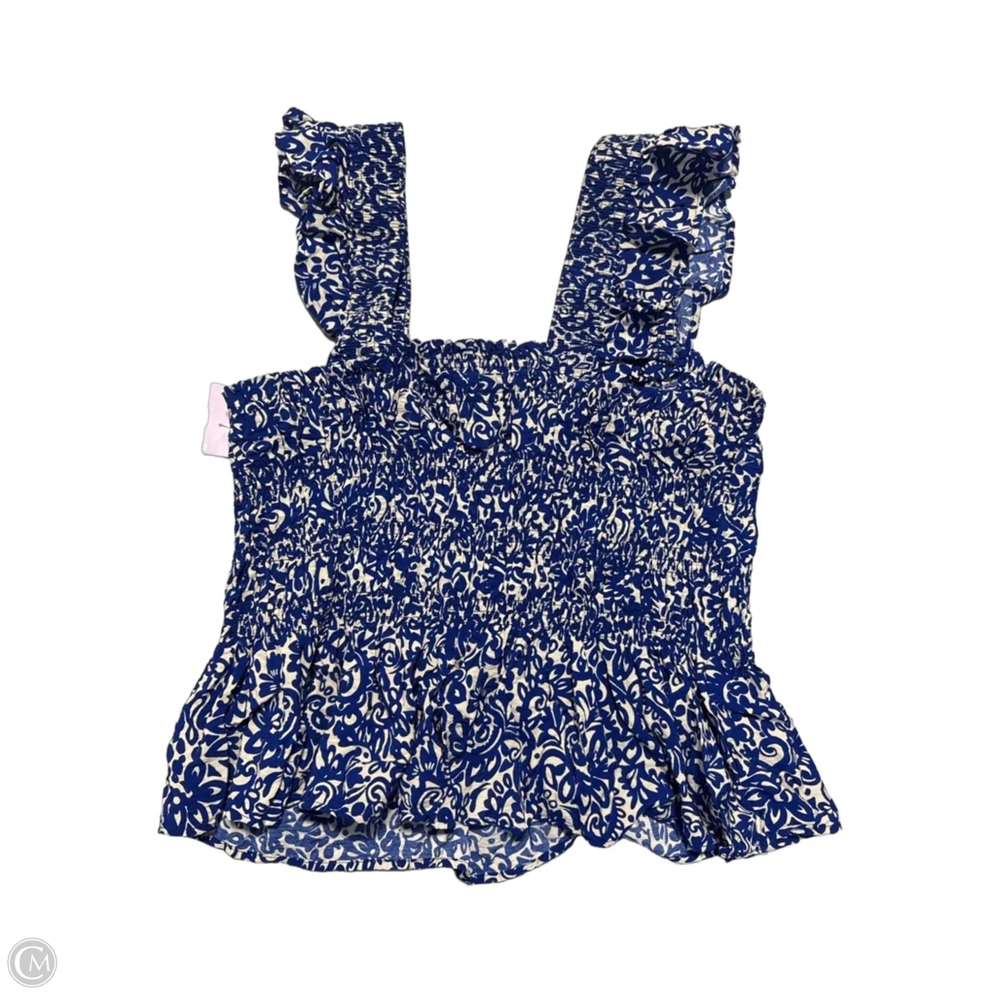 Tank Top By Terra & Sky In Blue & White, Size: 1x
