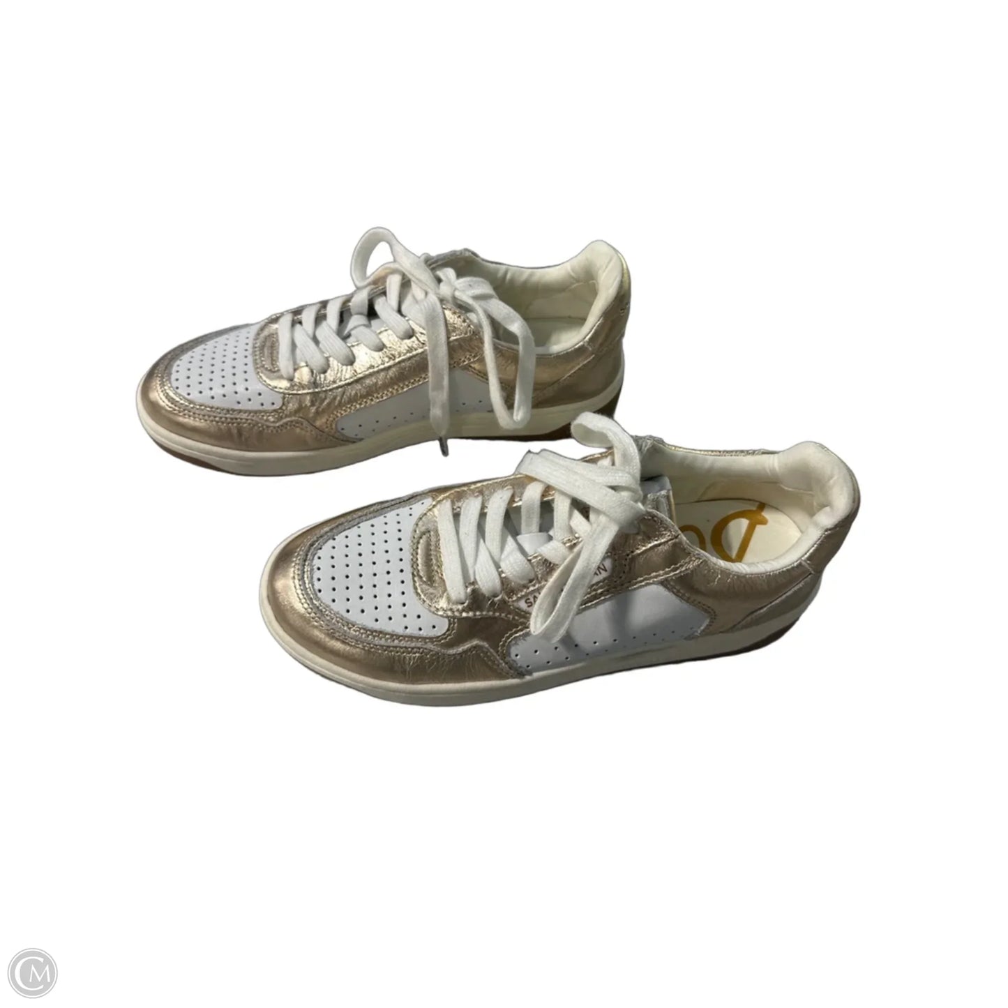 Shoes Sneakers By Sam Edelman In Gold & White, Size: 7.5