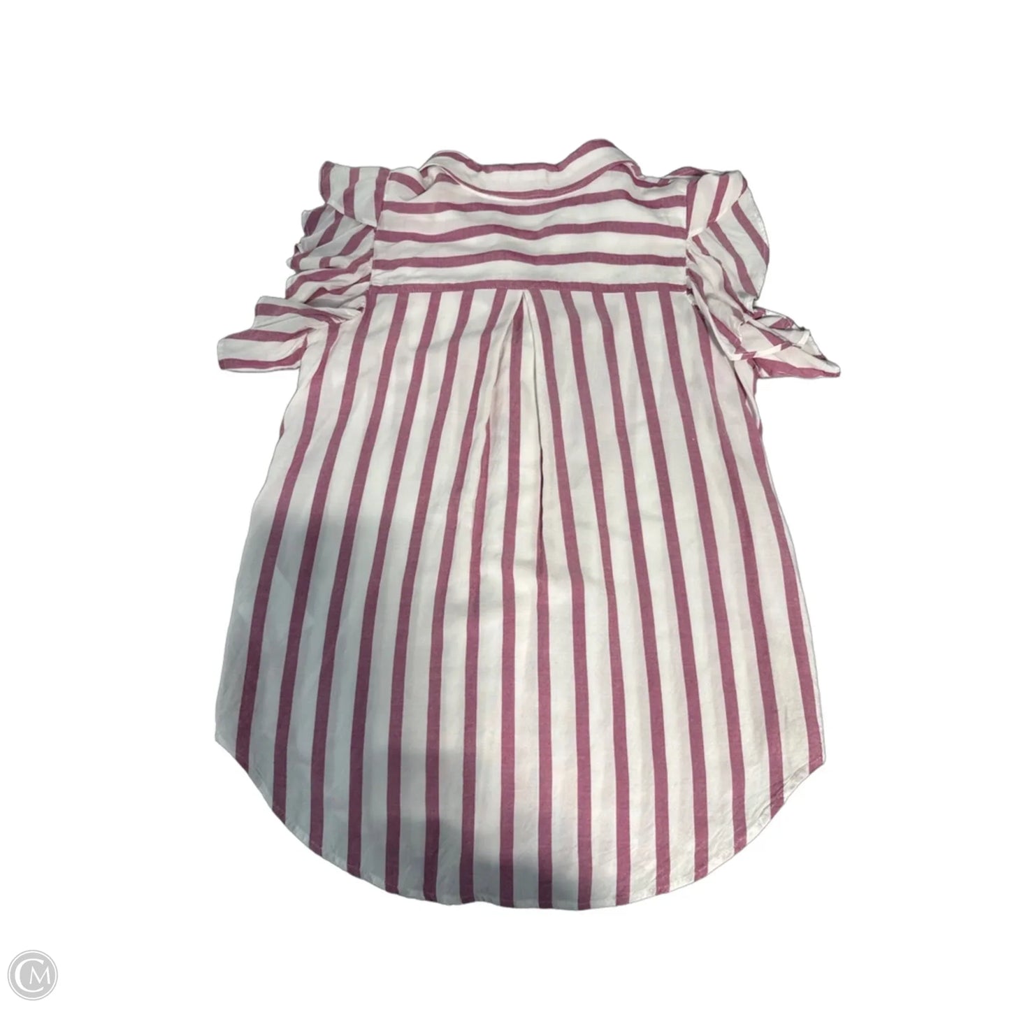 Top Short Sleeve By Anthropologie In Pink & White, Size: Xs