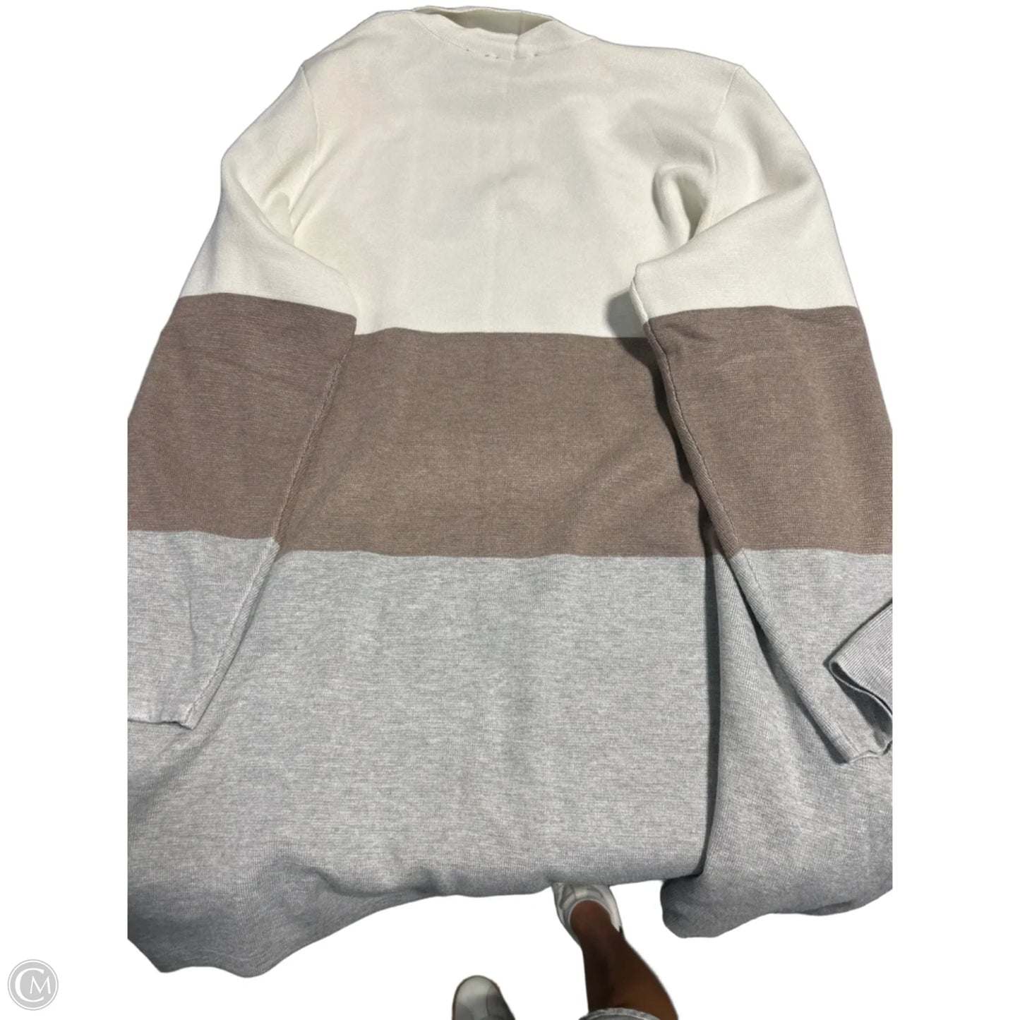 Cardigan By Cyrus In Tan & White, Size: 3x