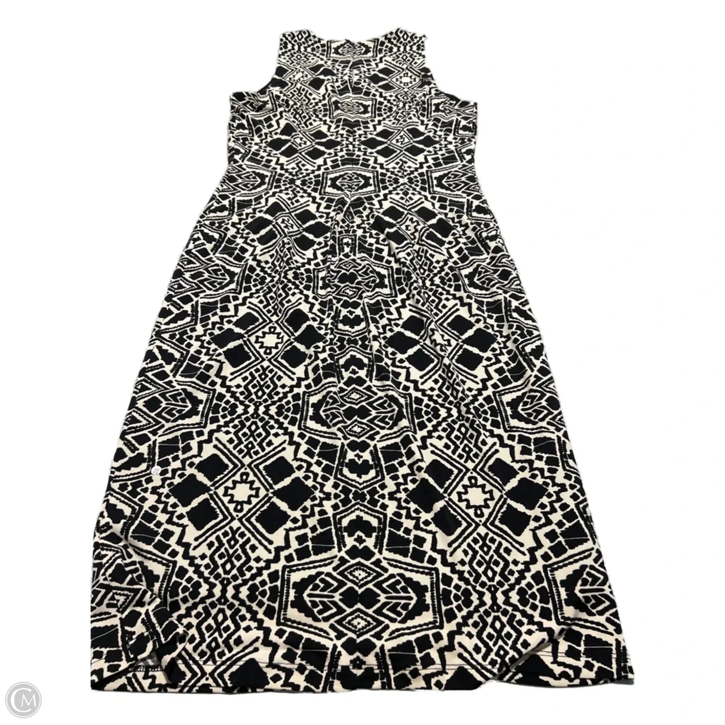 Dress Casual Midi By Maggy London In Black & Cream, Size: 8
