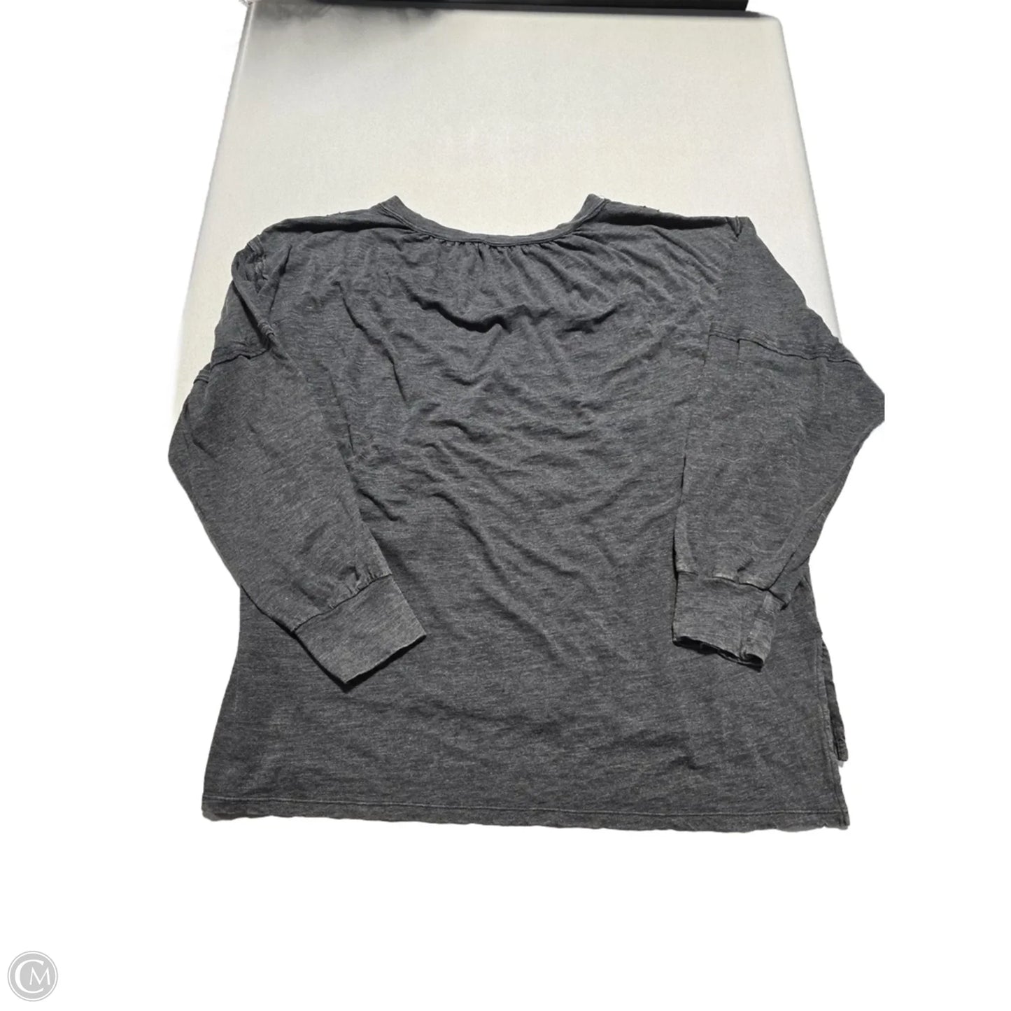 Top Long Sleeve By Rae Mode In Grey, Size: L