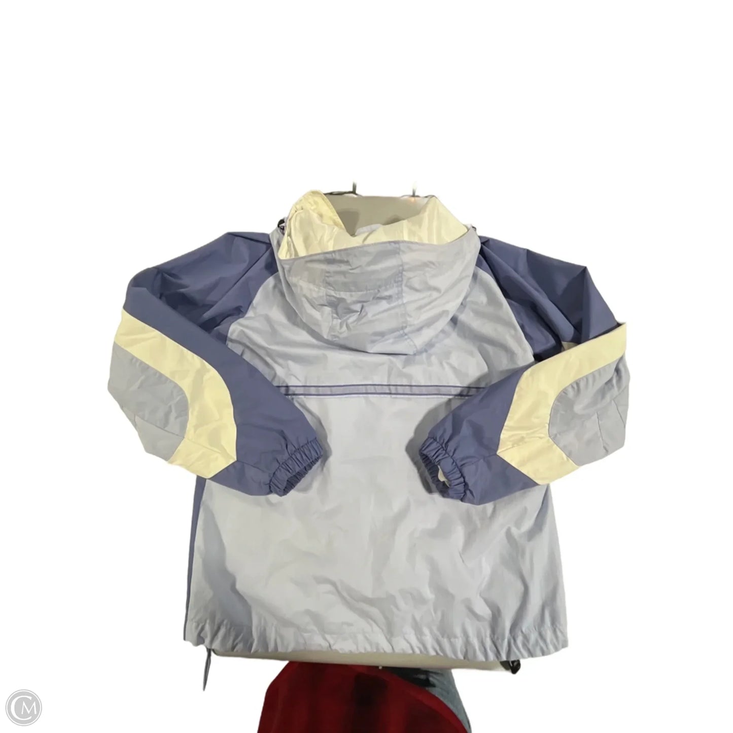 Jacket Windbreaker By Columbia In Blue & White, Size: L