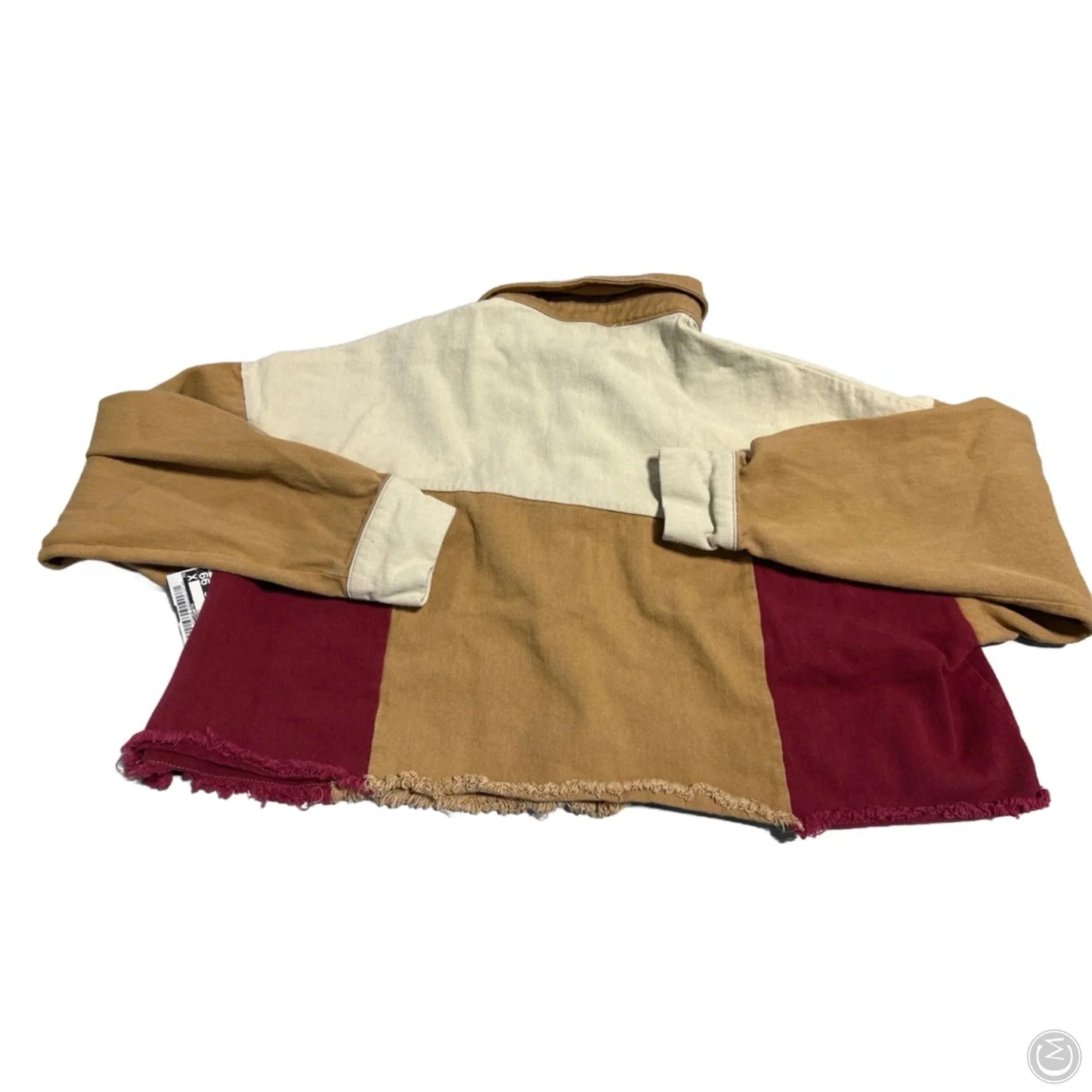 Top Long Sleeve By Fashion On Earth In Brown & Red, Size: M