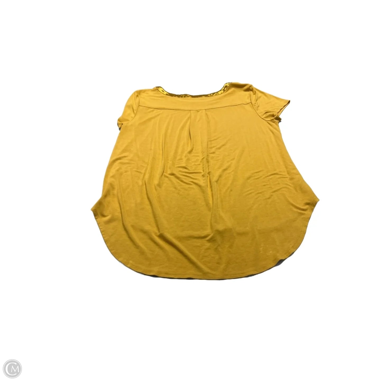 Top Short Sleeve By Joan Vass In Yellow, Size: Xl