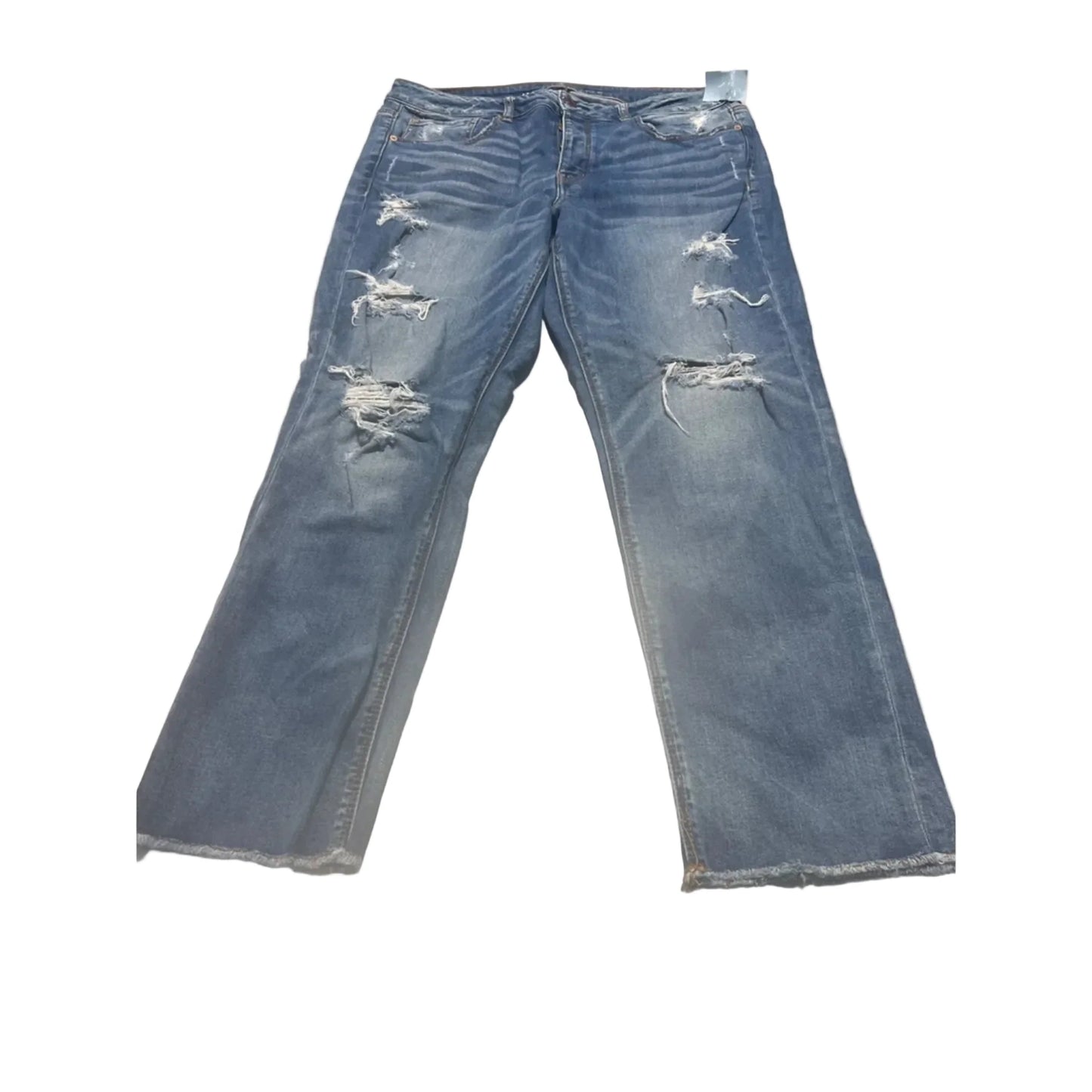 Jeans Straight By American Eagle In Blue Denim, Size: 14