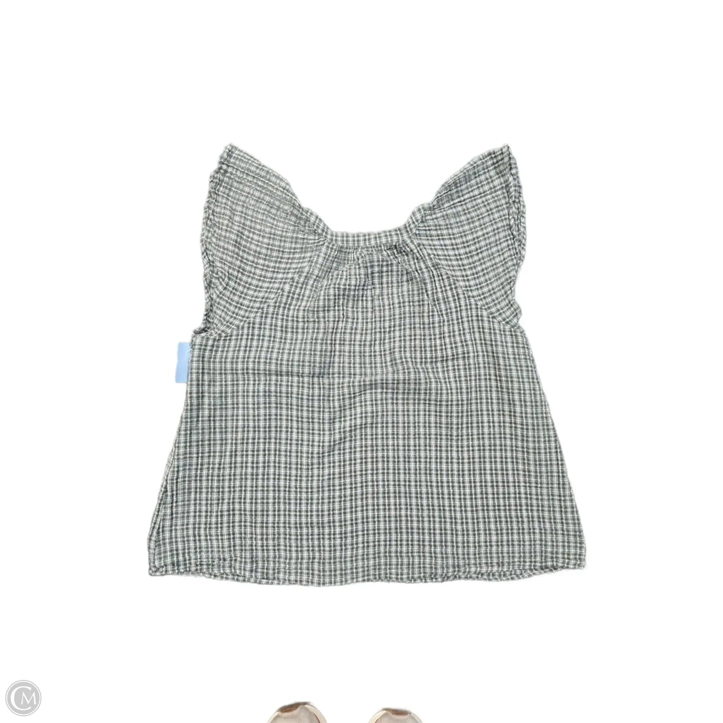 Top Short Sleeve By Old Navy In Plaid Pattern, Size: L