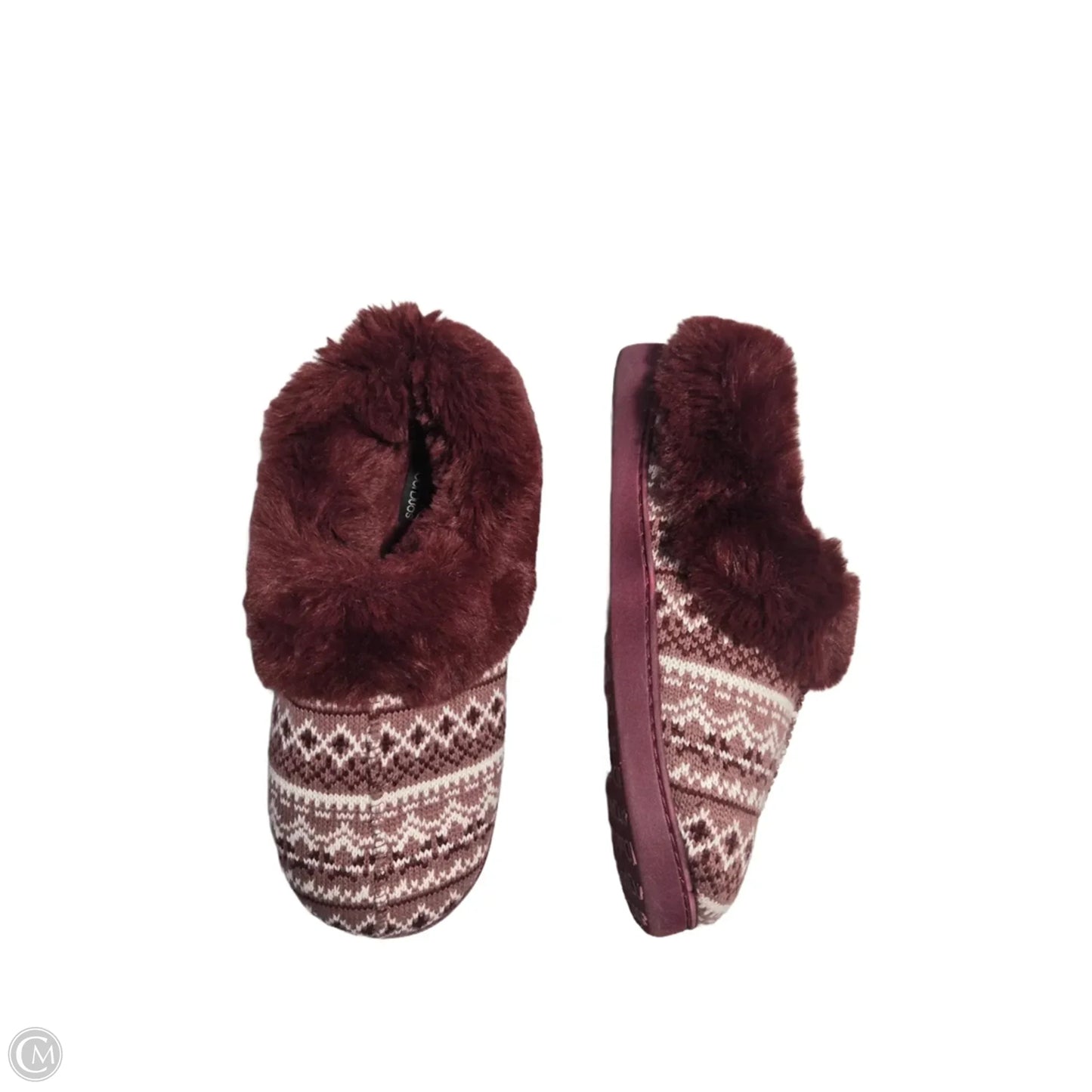 Slippers By Cuddl Duds In Maroon, Size: 10