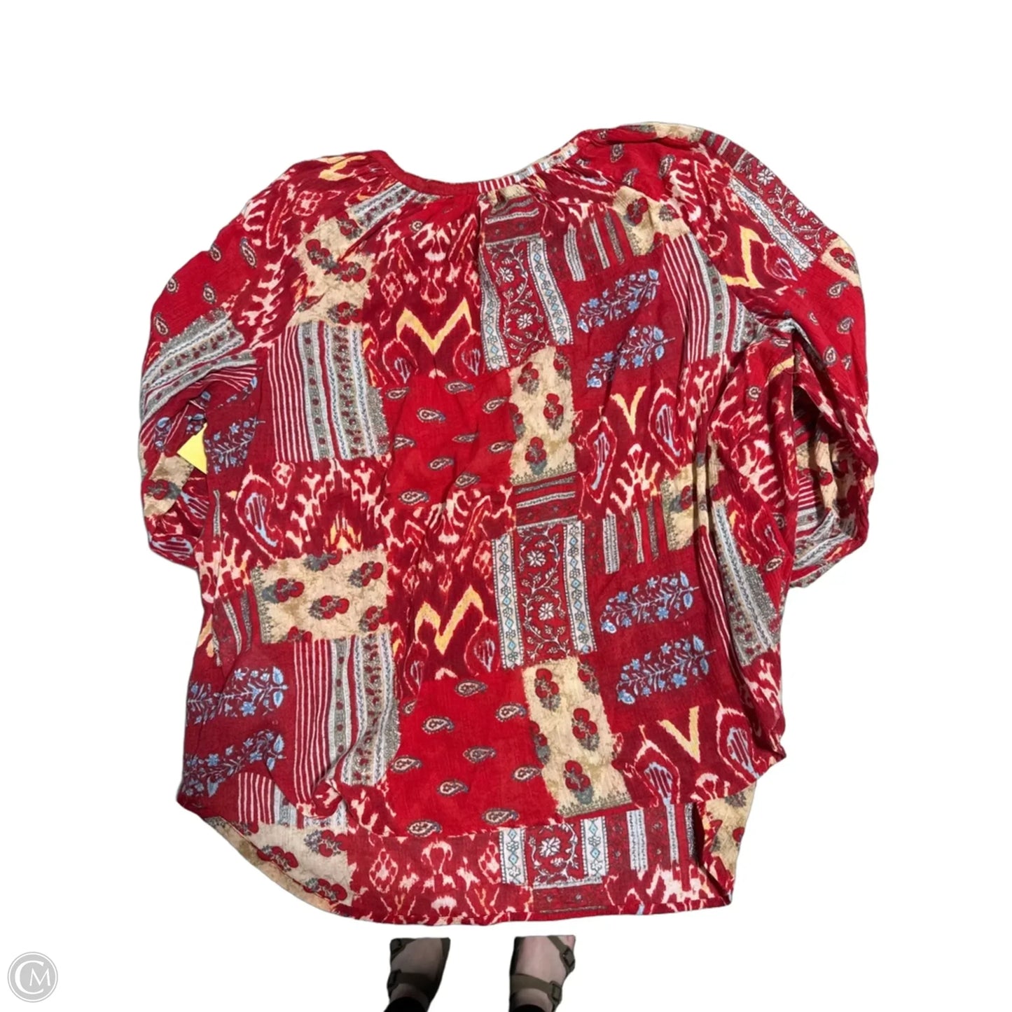 Top Long Sleeve By Chaps In Red, Size: 1x