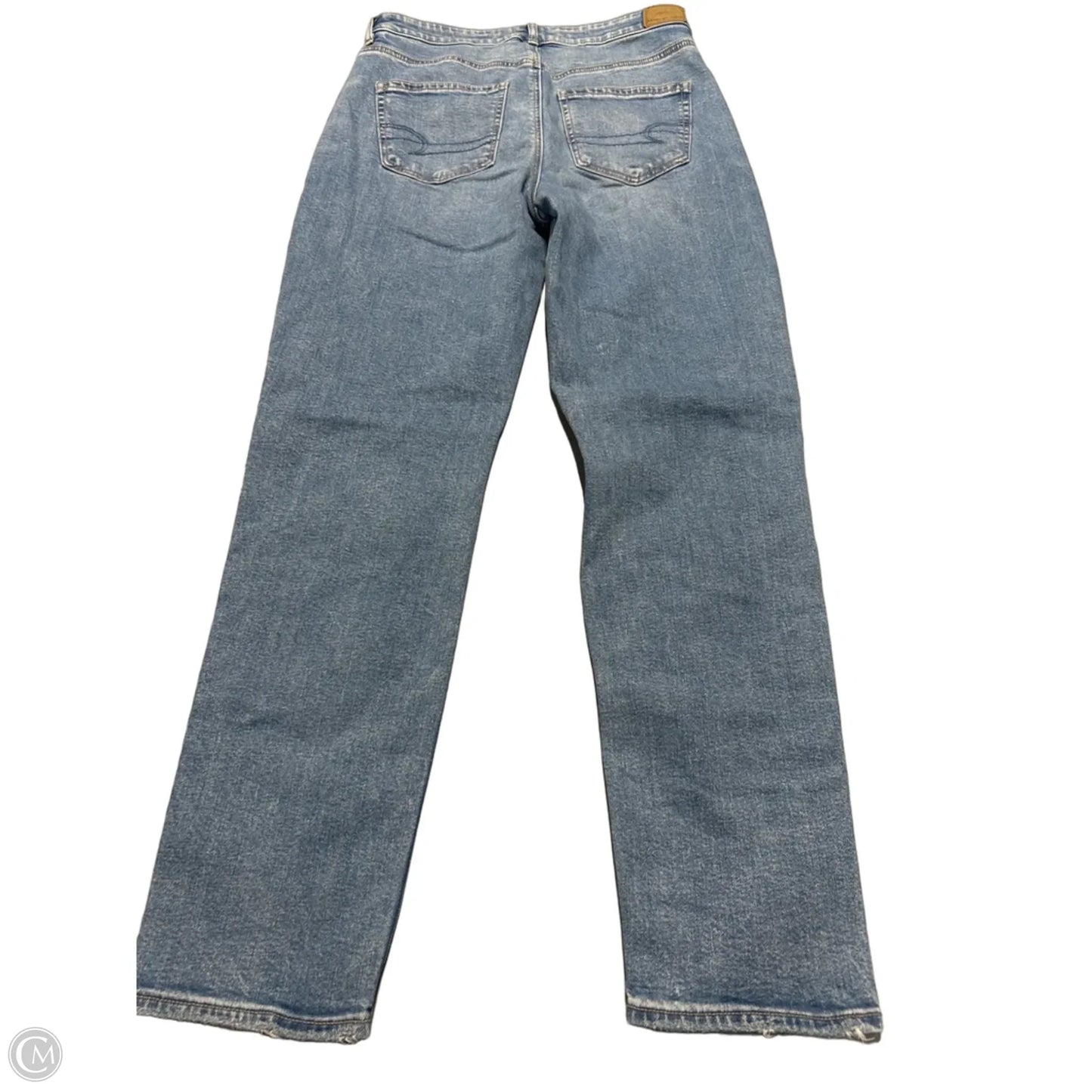 Jeans Straight By American Eagle In Blue Denim, Size: 8