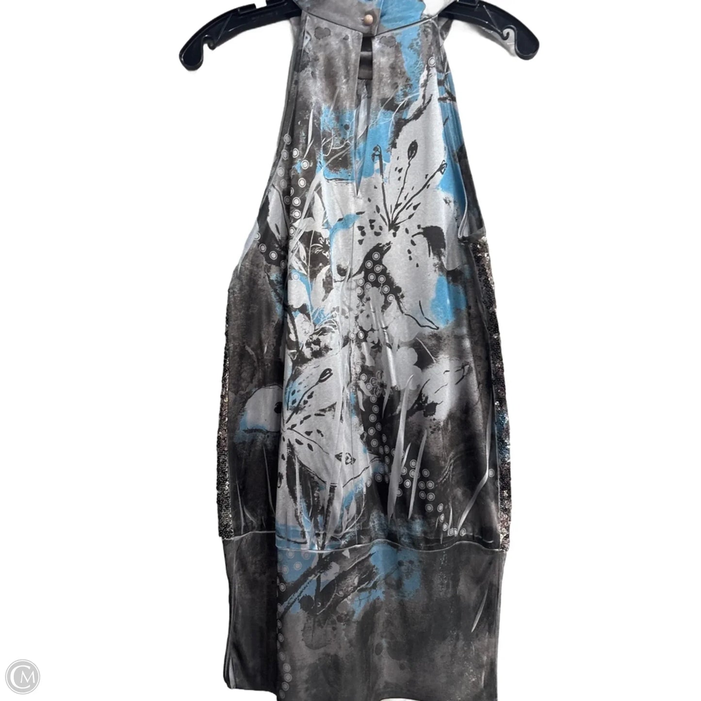 Dress Casual Midi By Studio Y In Blue & Silver, Size: L