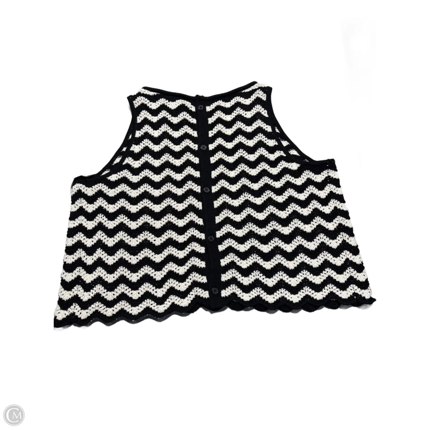 Tank Top By Ava & Viv In Black & White, Size: 3x