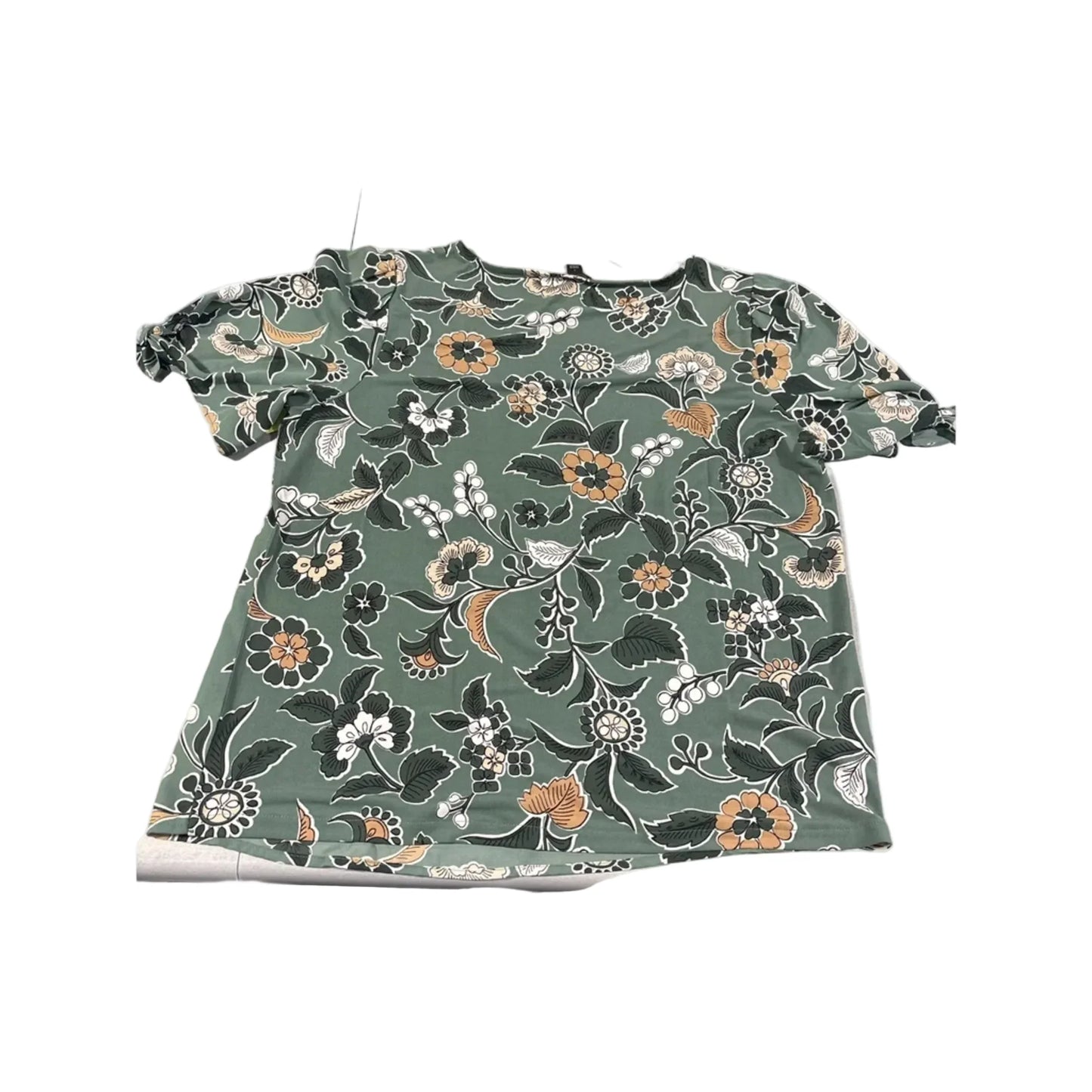 Top Short Sleeve By Ann Taylor In Floral Print, Size: L