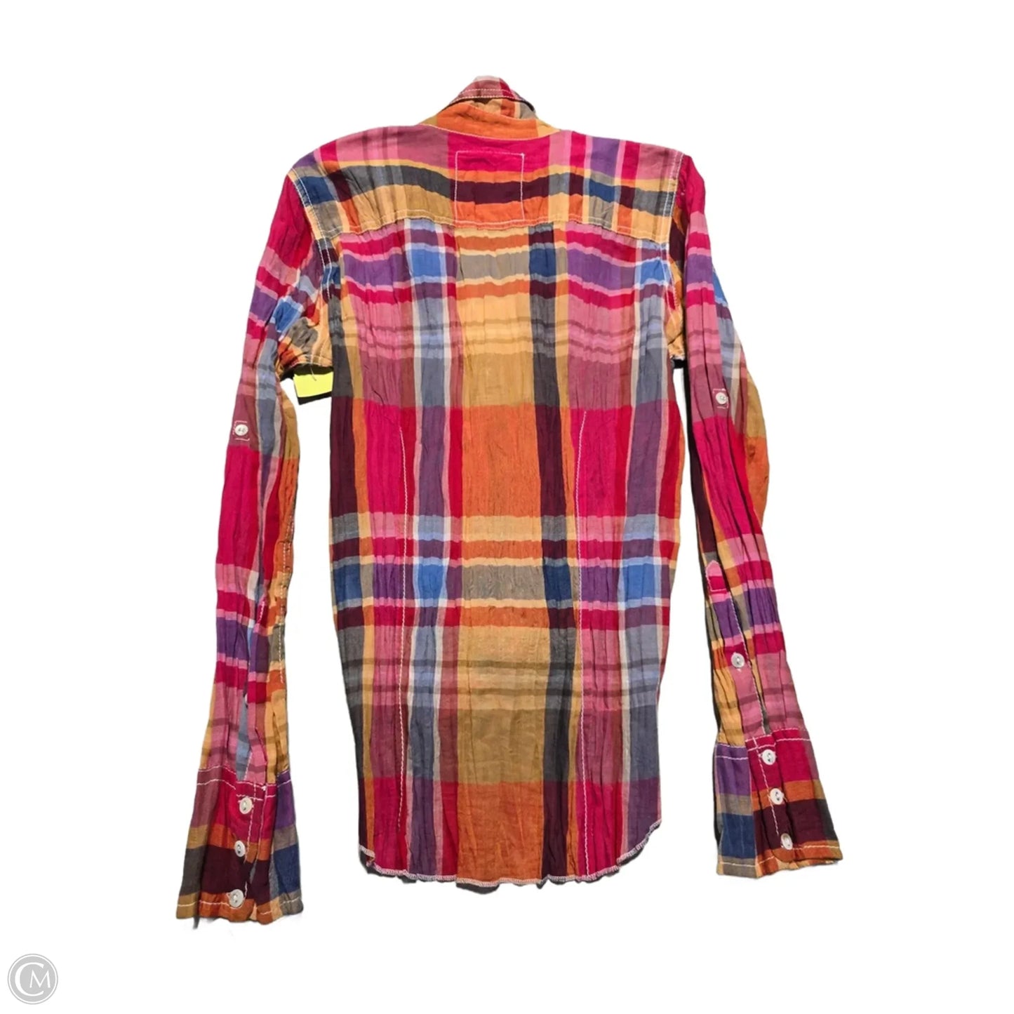 Top Long Sleeve By Cmc In Plaid Pattern, Size: S