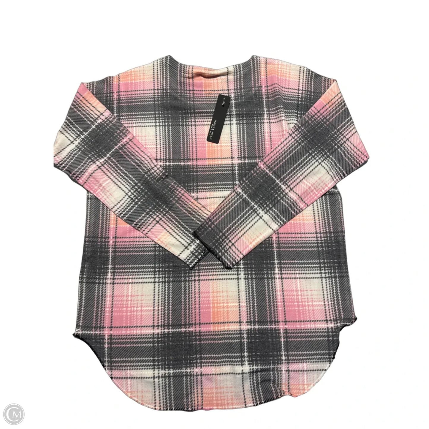 Top Long Sleeve By Nally And Millie In Plaid Pattern, Size: L