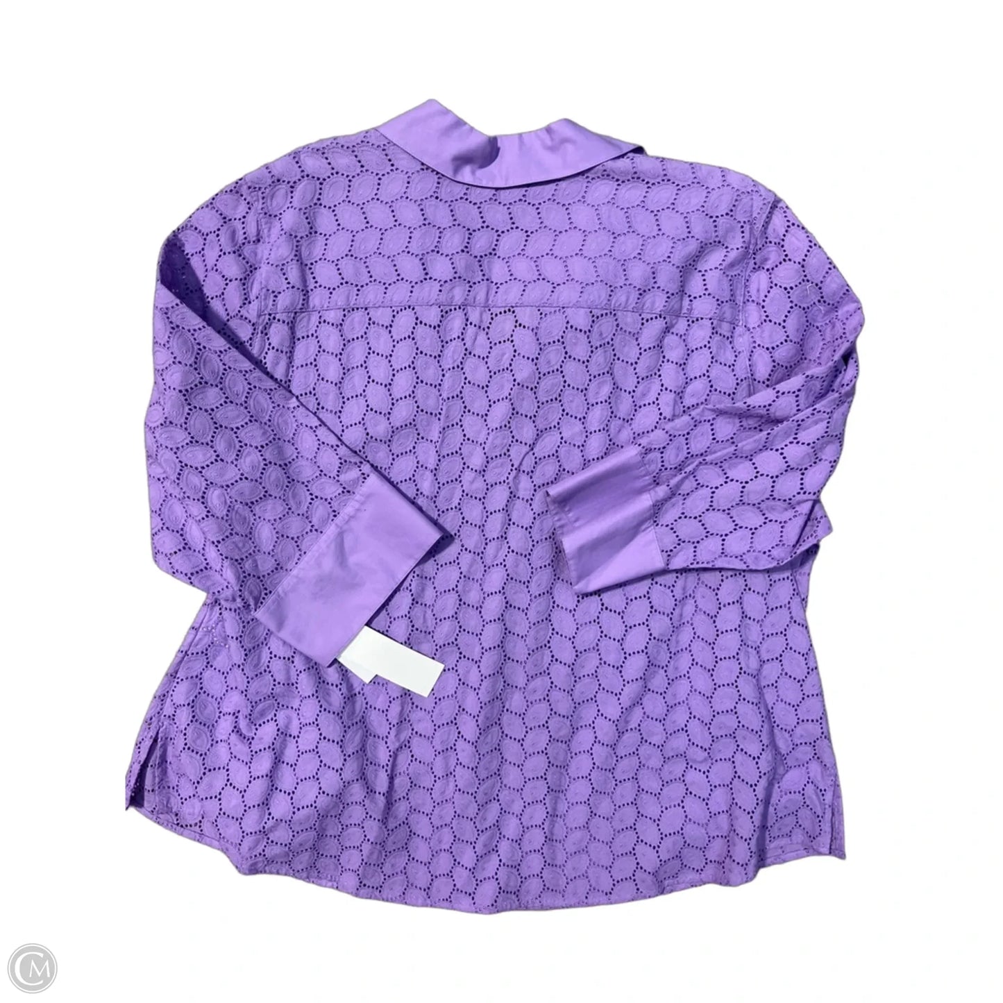 Top Long Sleeve By Foxcroft In Purple, Size: 3x