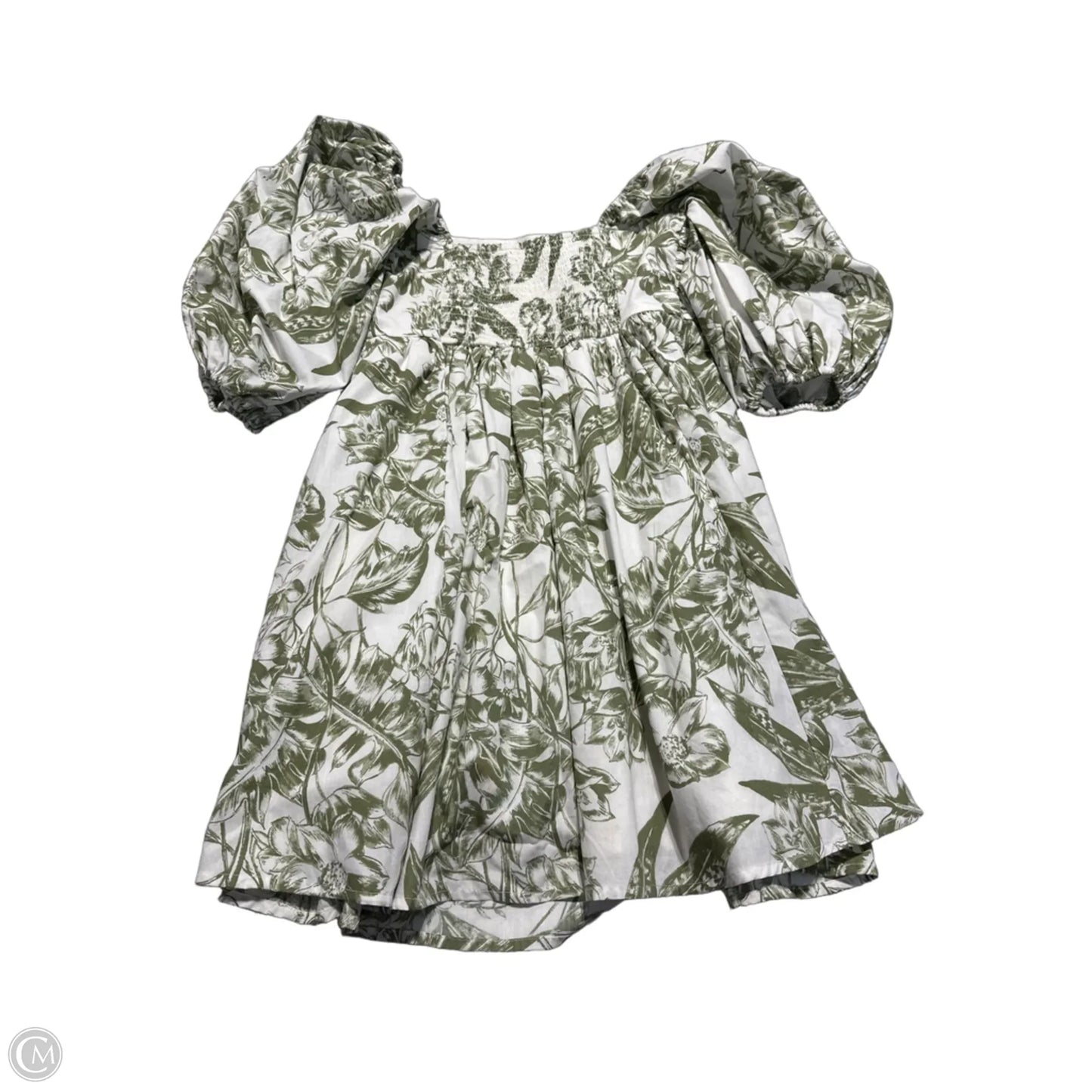 Dress Casual Short By Abercrombie And Fitch In Green & White, Size: S