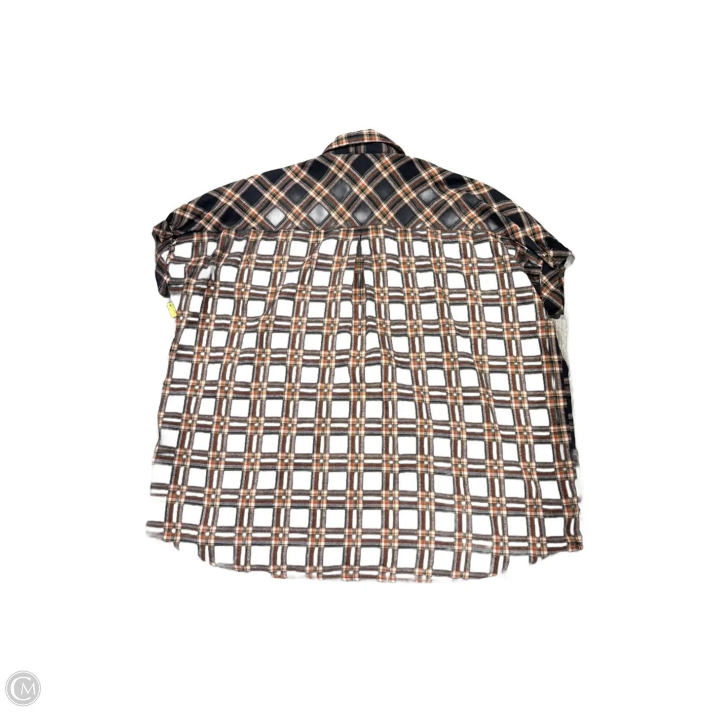 Top Short Sleeve By Entro In Plaid Pattern, Size: L