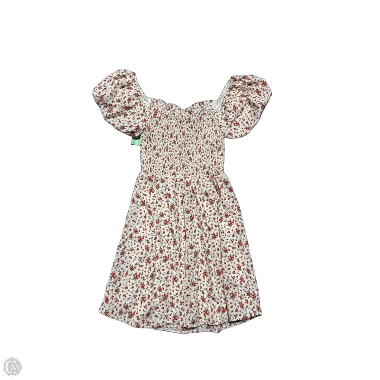 Dress Casual Short By Miami In Cream & Orange, Size: Xs