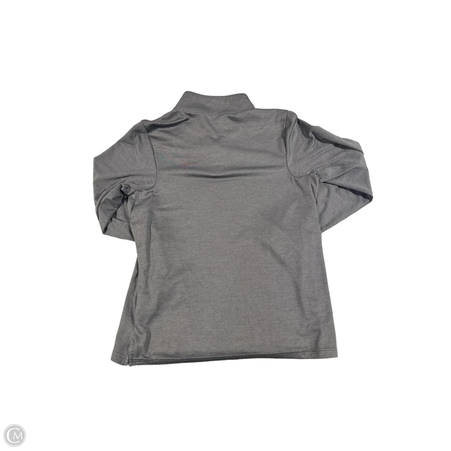 Athletic Top Long Sleeve Collar By Nike In Grey, Size: L