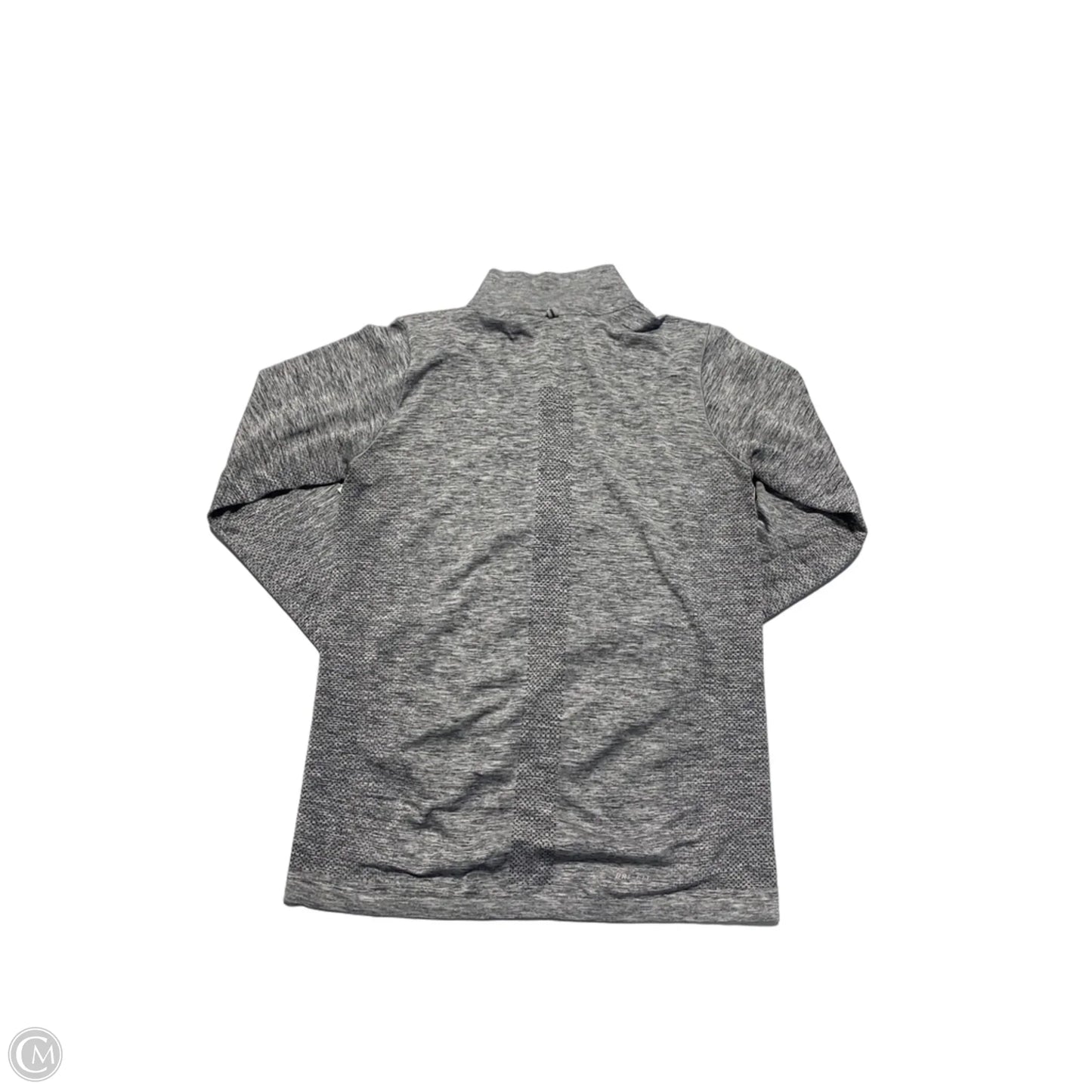 Athletic Top Long Sleeve Collar By Nike In Grey, Size: L