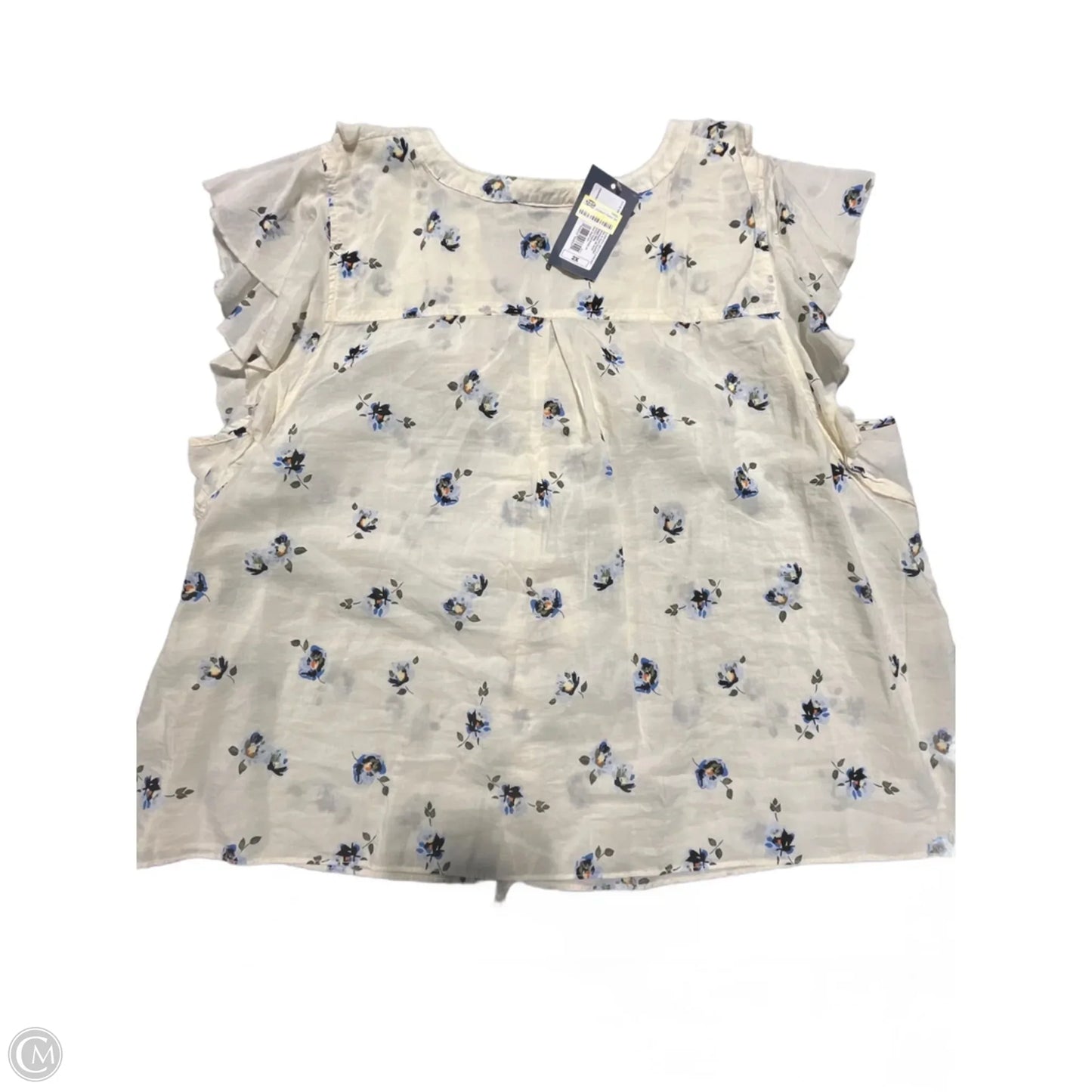 Top Sleeveless By Universal Thread In Blue & Yellow, Size: 2x