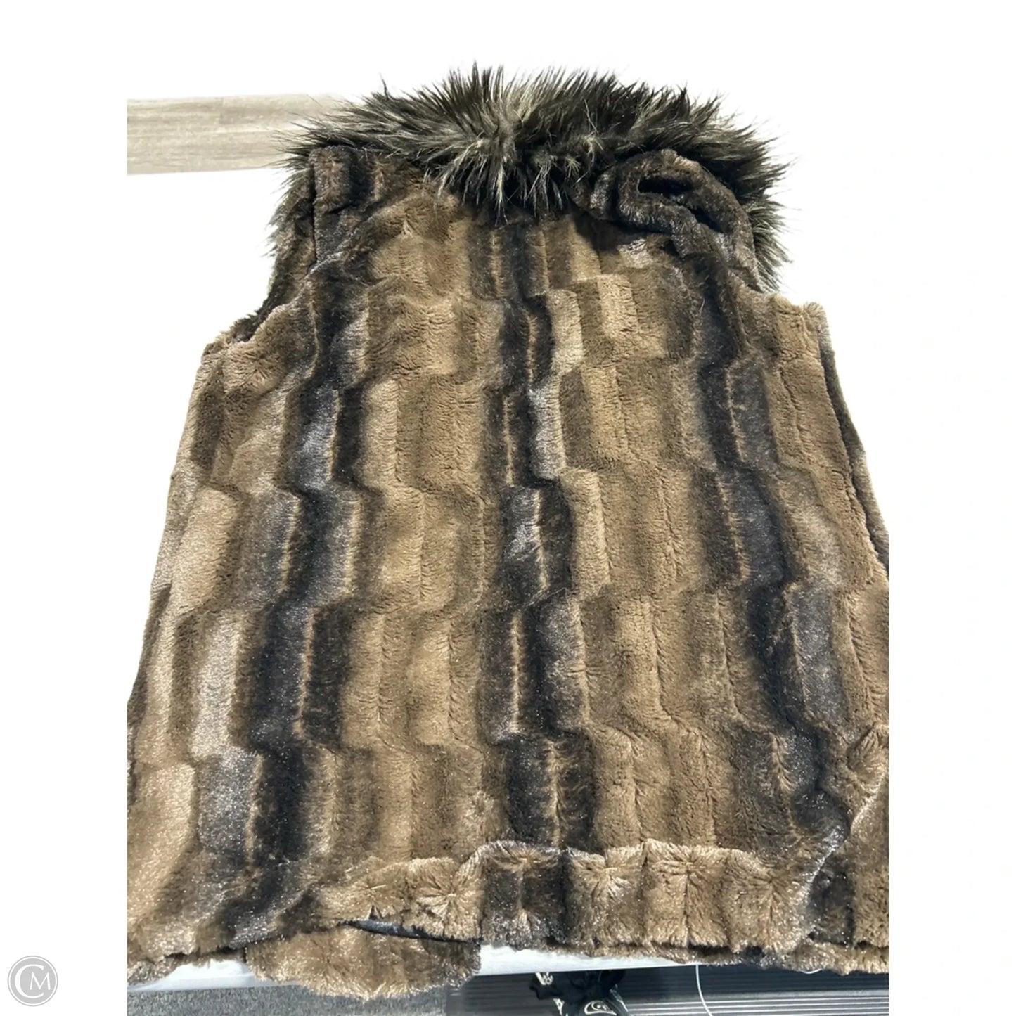 Vest Faux Fur & Sherpa By Cme In Brown, Size: M