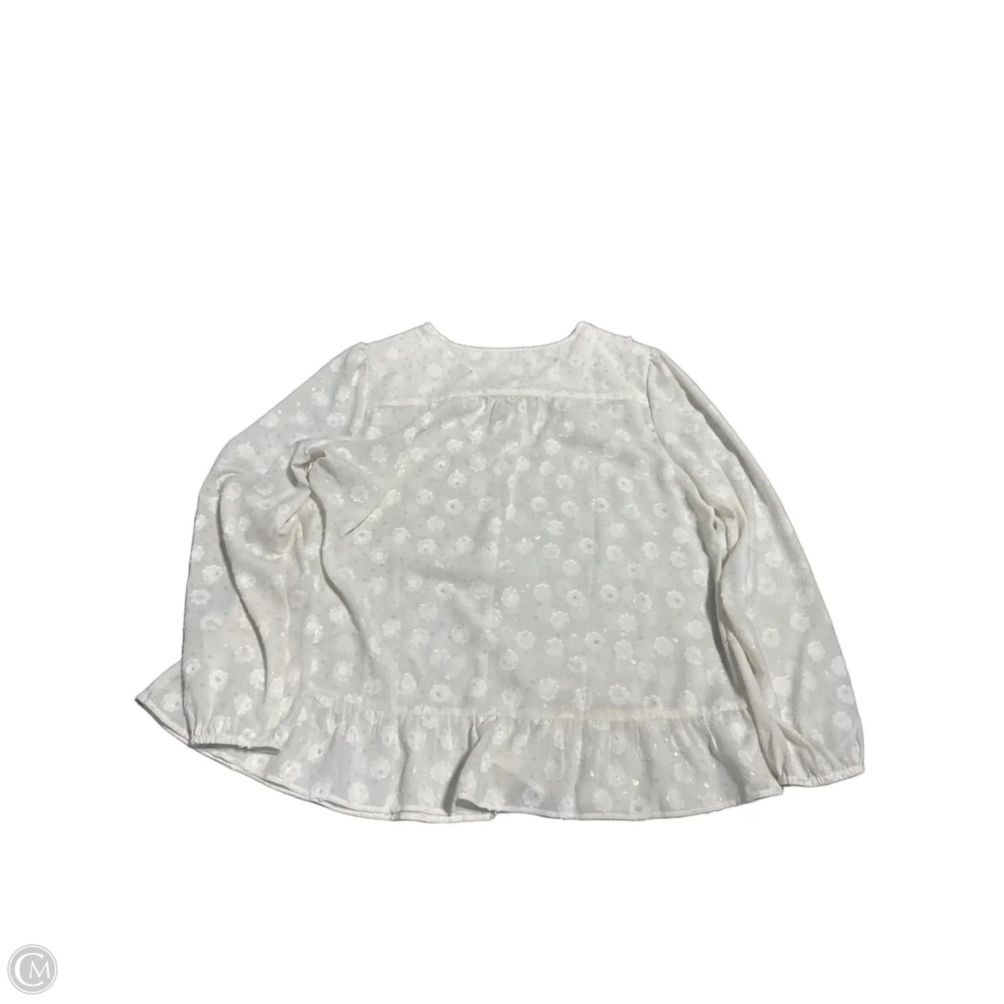 Top Long Sleeve By Loft In White, Size: Xl