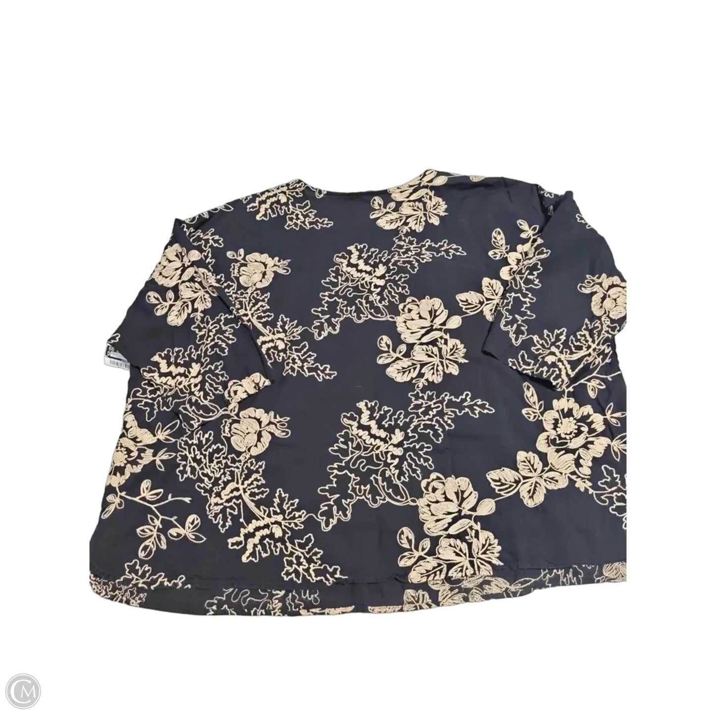 Top Short Sleeve By Cynthia Rowley In Black & Gold, Size: 3x