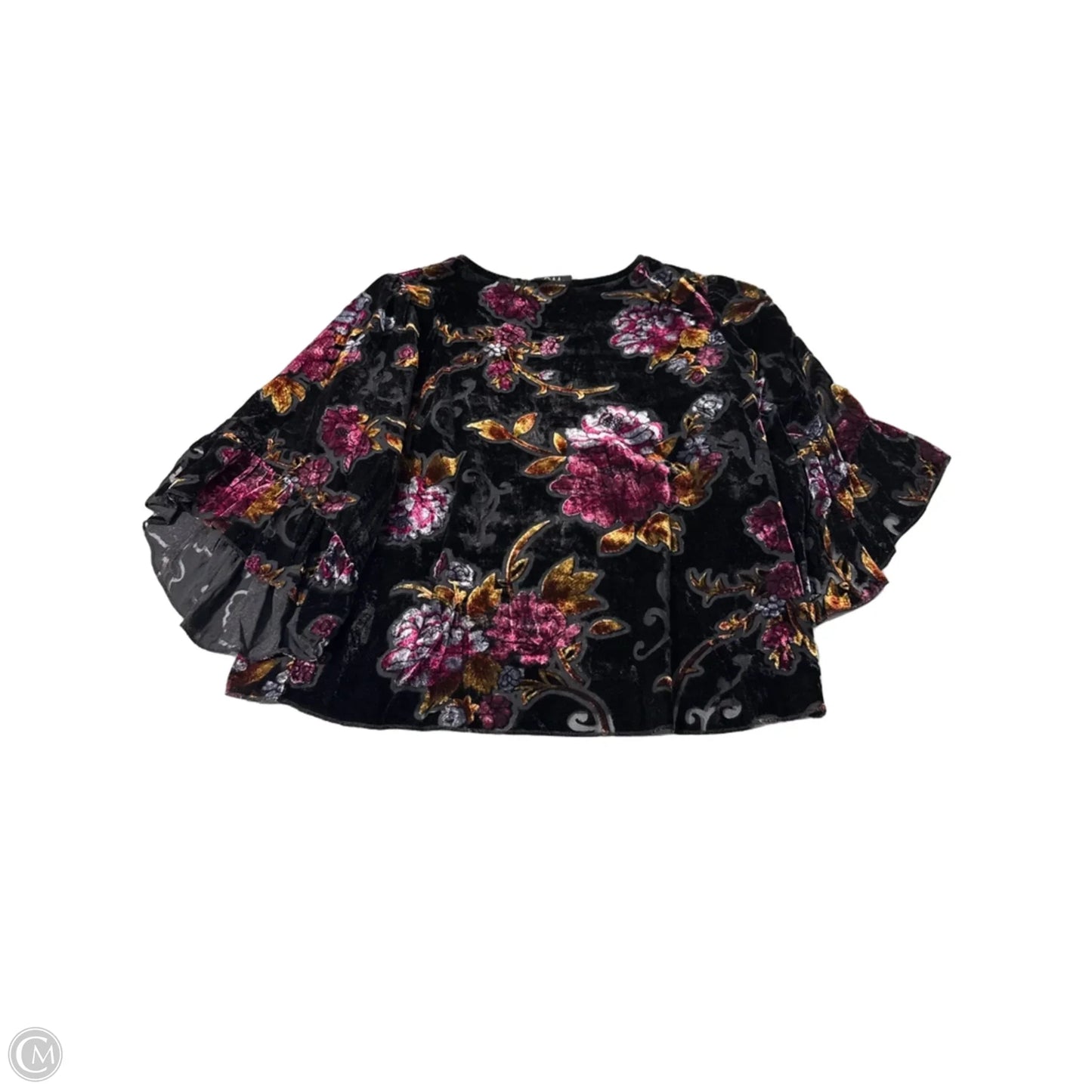 Top 3/4 Sleeve By W5 In Black, Size: S