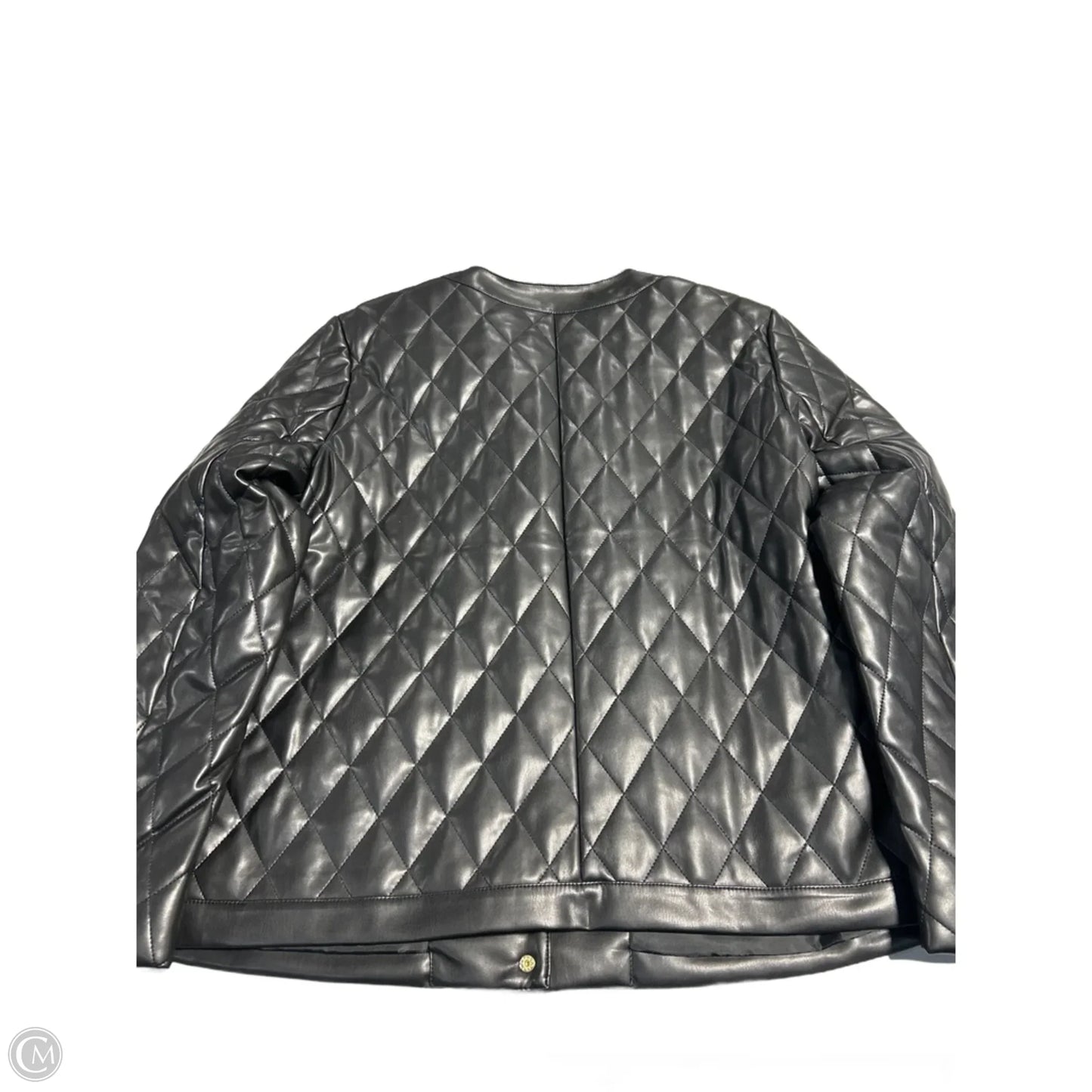 Coat Leather By Anne Klein In Black, Size: L