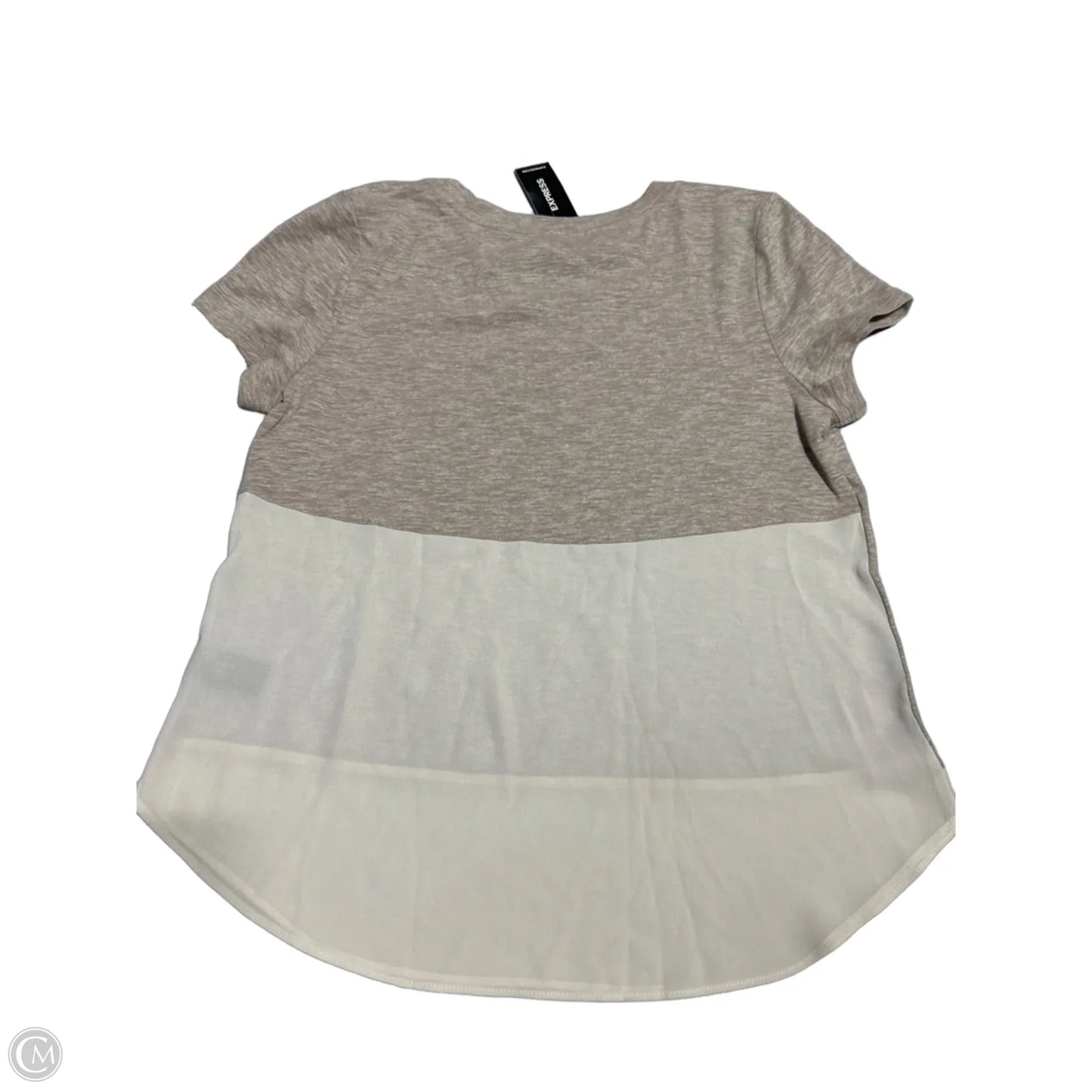 Top Short Sleeve By Express In Beige, Size: Xs