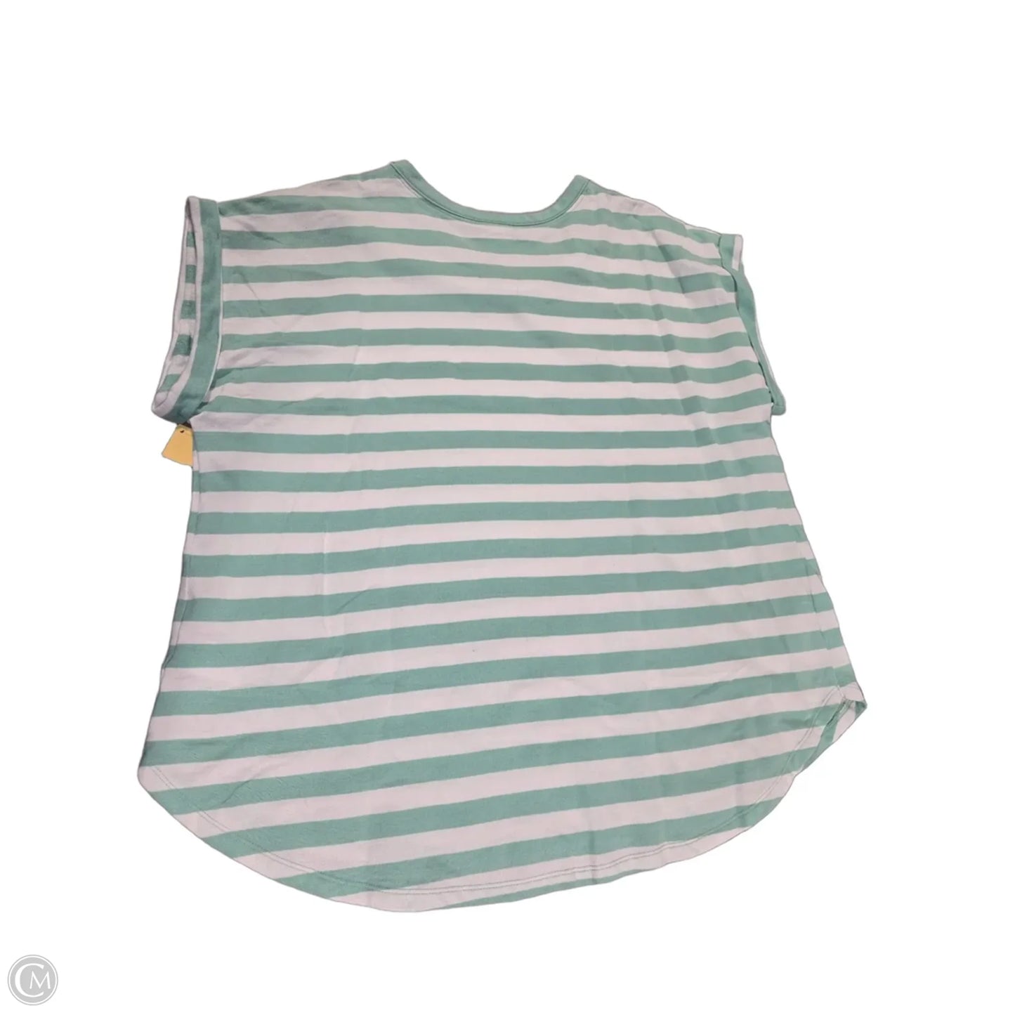 Top Short Sleeve By Ava & Viv In Cream & Green, Size: 2x