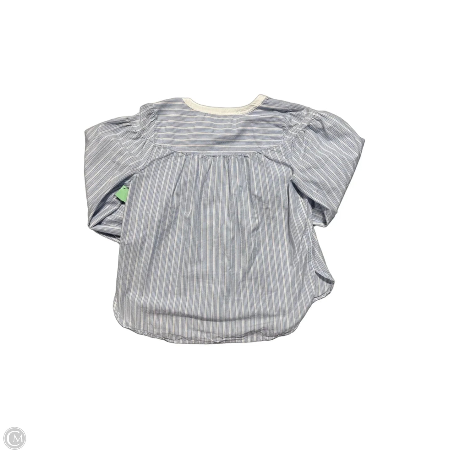 Blouse 3/4 Sleeve By Loft In Blue & White, Size: Mp
