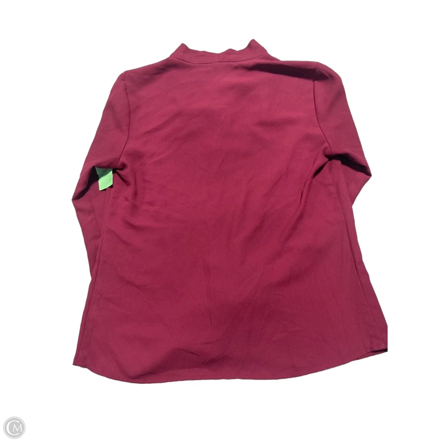 Blouse Long Sleeve By Nine West In Maroon, Size: S