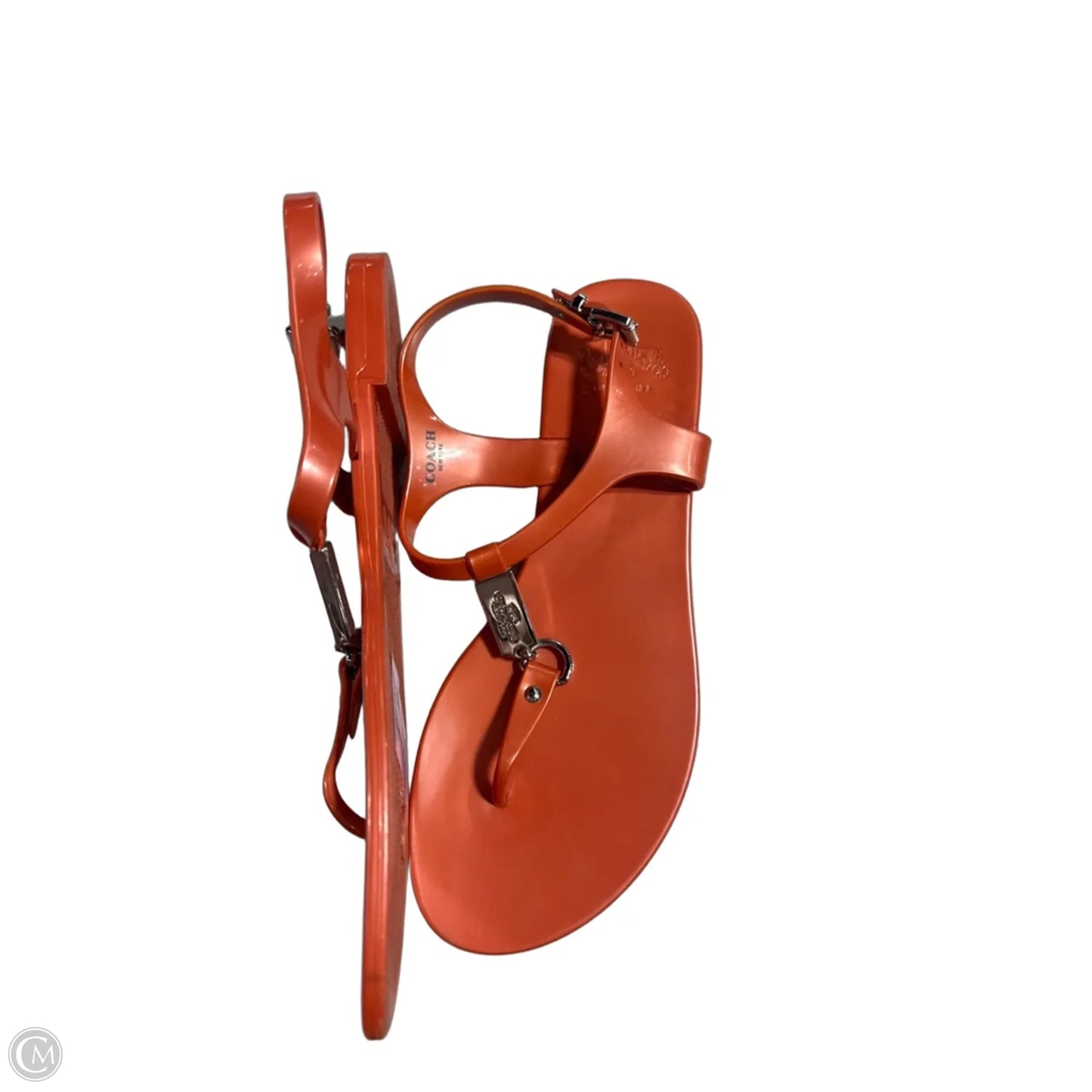 Sandals Designer By Coach In Orange, Size: 7