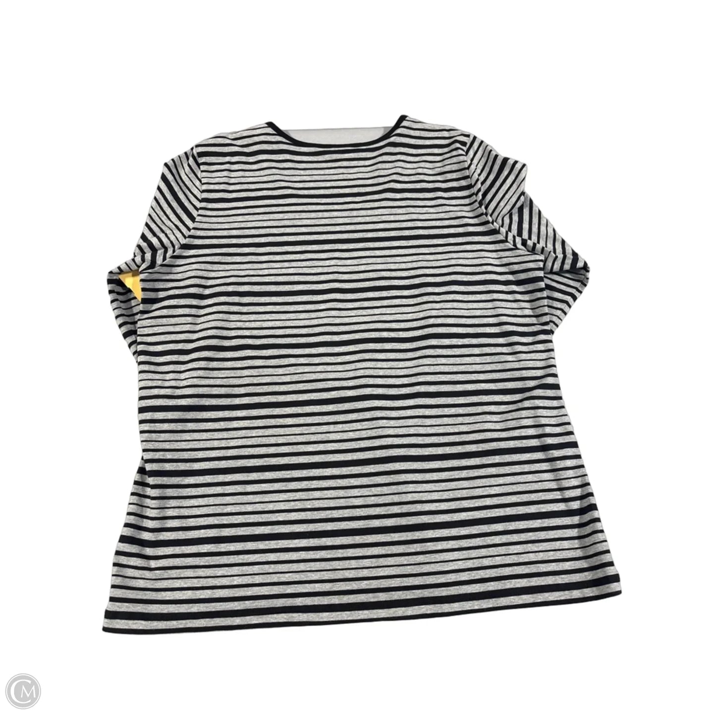 Top 3/4 Sleeve By Christopher And Banks In Black & Grey, Size: Xl
