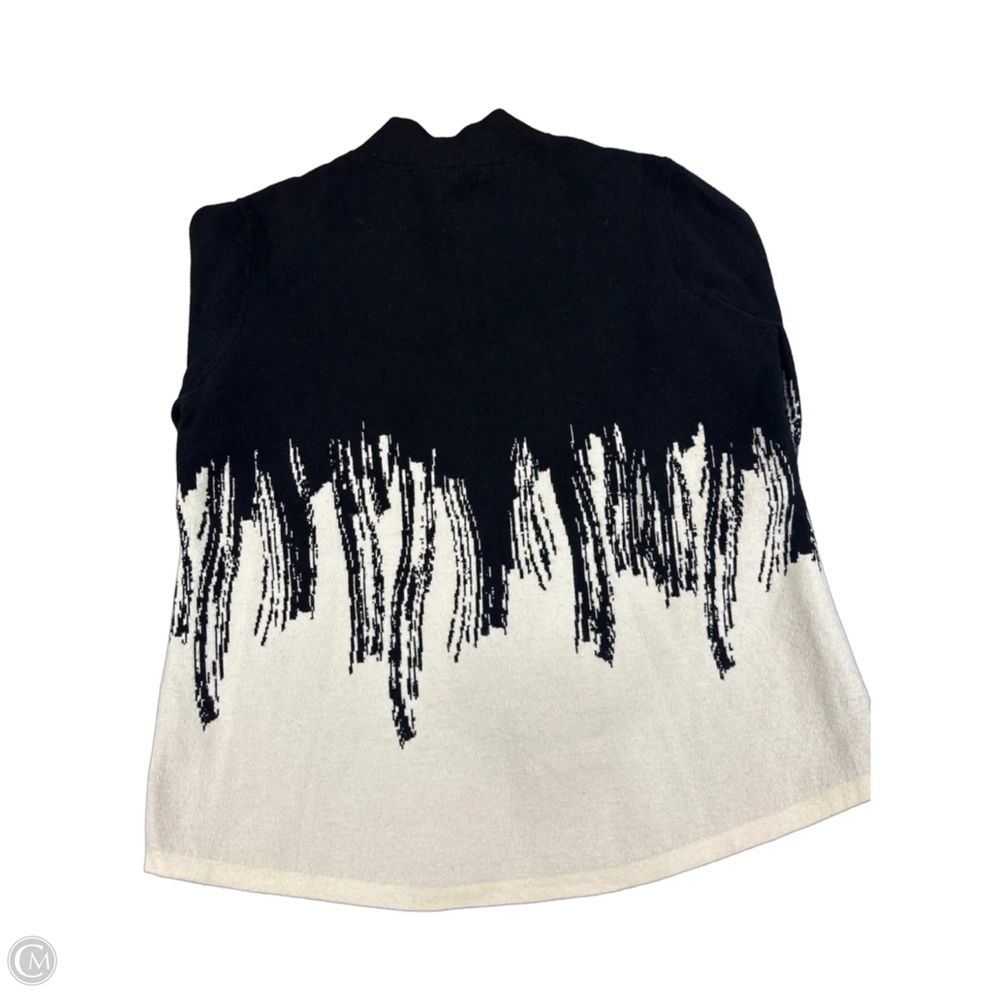 Top Long Sleeve By Chicos In Black & White, Size: L
