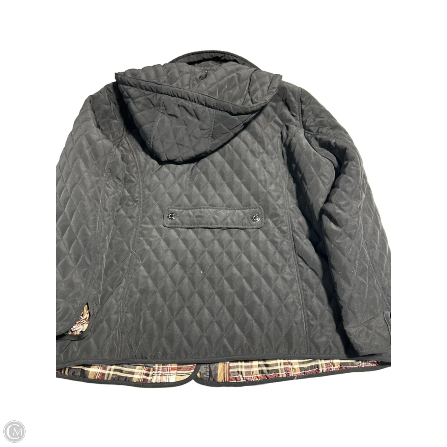 Coat Puffer & Quilted By Gallery In Black, Size: 1x