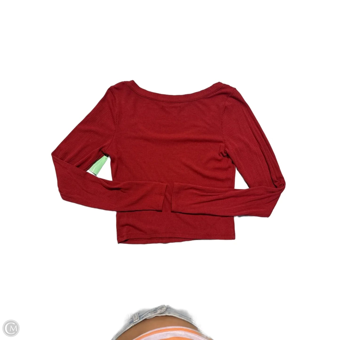 Top Long Sleeve Basic By Cmc In Red, Size: L