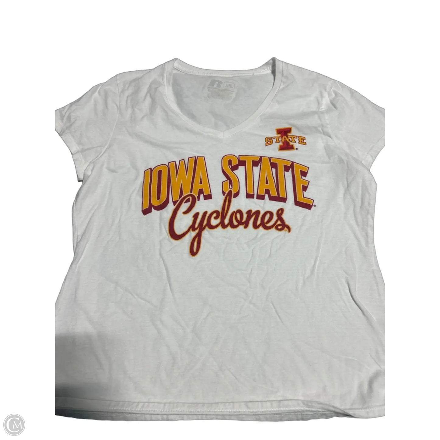 Top Short Sleeve By Cmc In White, Size: L